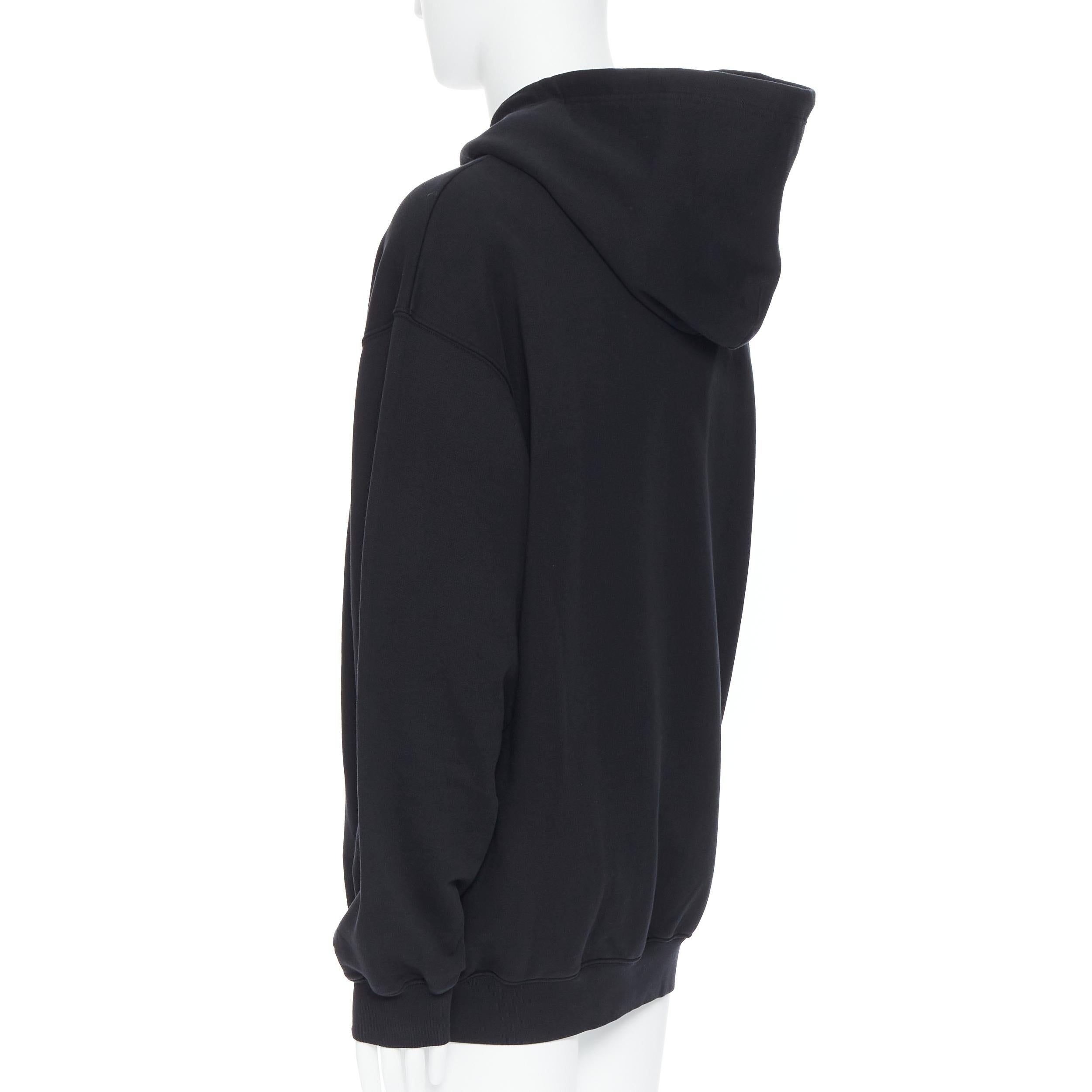 Black new BALENCIAGA DEMNA 2018 Sinners logo embroidery black cotton hoodie pullover L