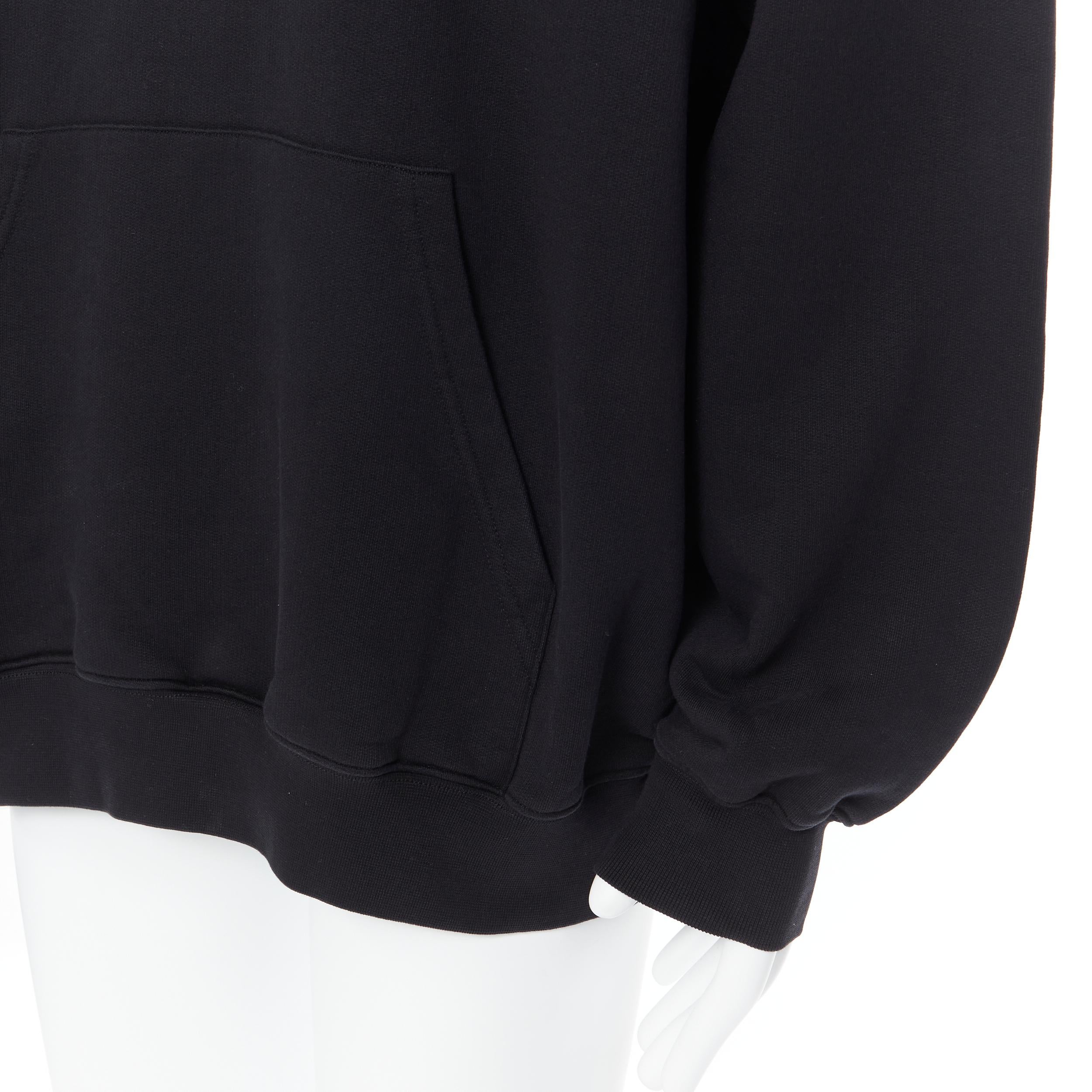 Men's new BALENCIAGA DEMNA 2018 Sinners logo embroidery black cotton hoodie pullover L