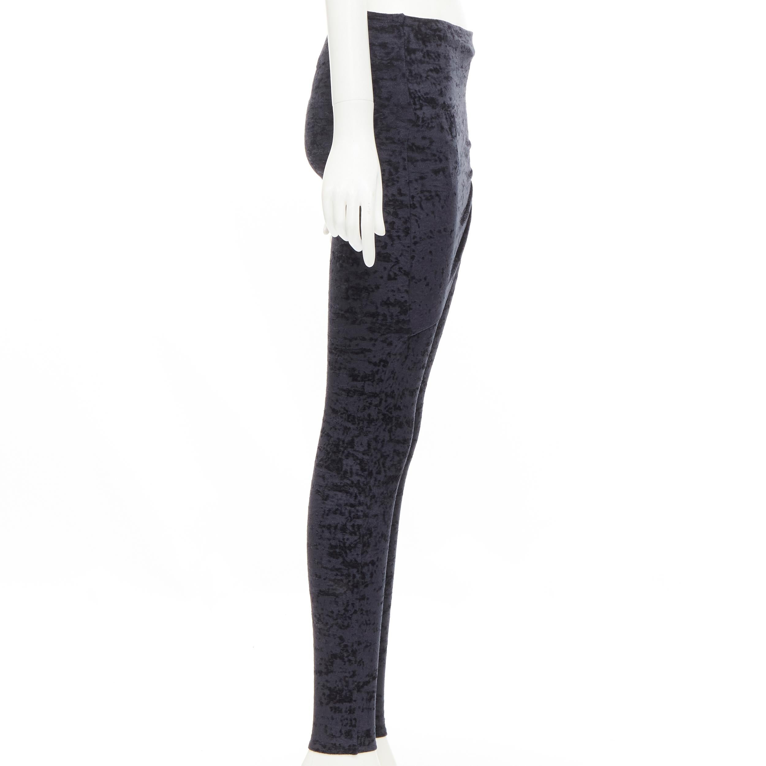 new BALENCIAGA Demna 2019 black crushed velvet draped front legging FR36 S Pour femmes en vente