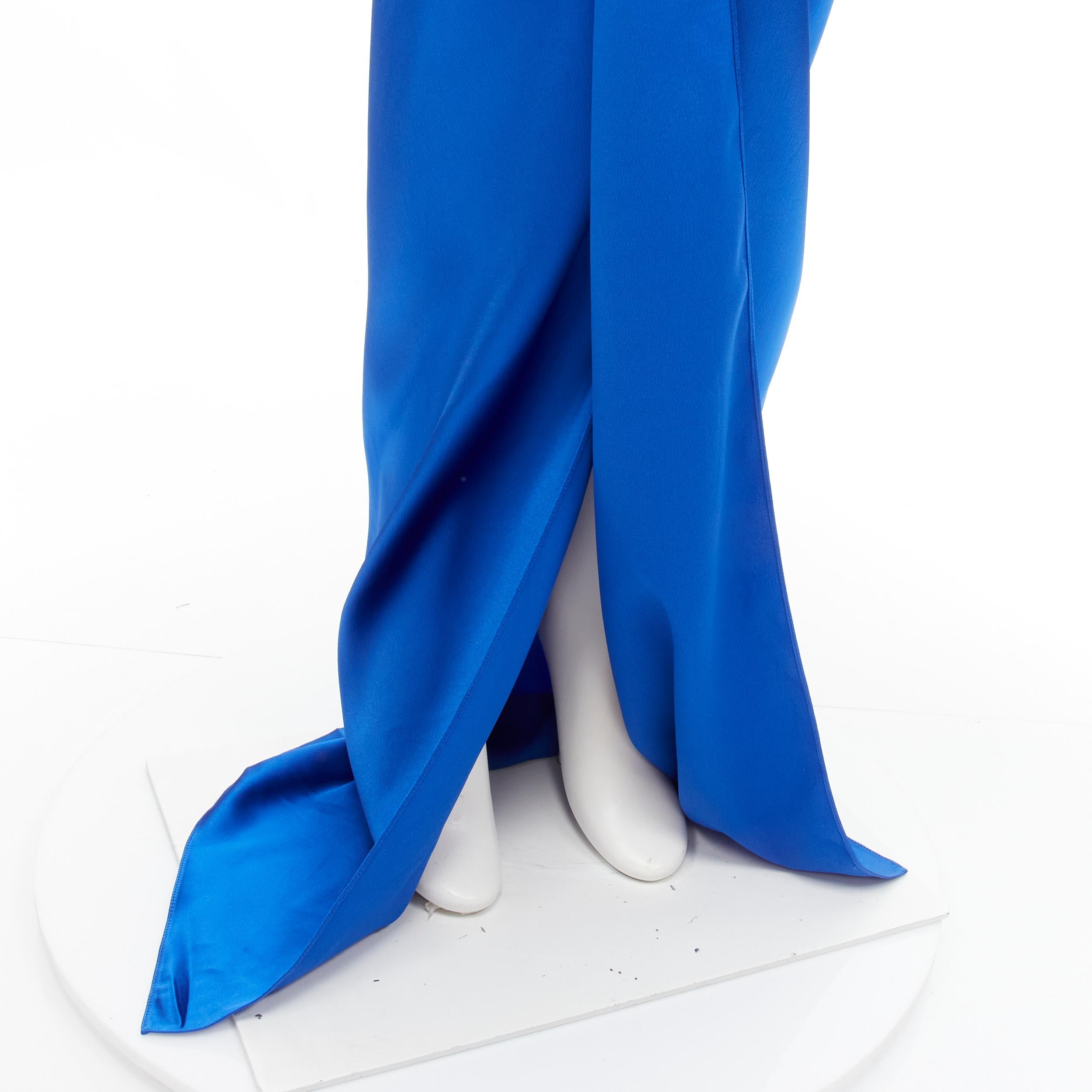 Women's new BALENCIAGA Demna 2019 Runway blue acetate wrap tie draped maxi skirt FR36 S