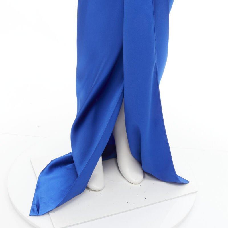 new BALENCIAGA Demna 2019 Runway blue acetate wrap tie draped maxi skirt FR36 S 3