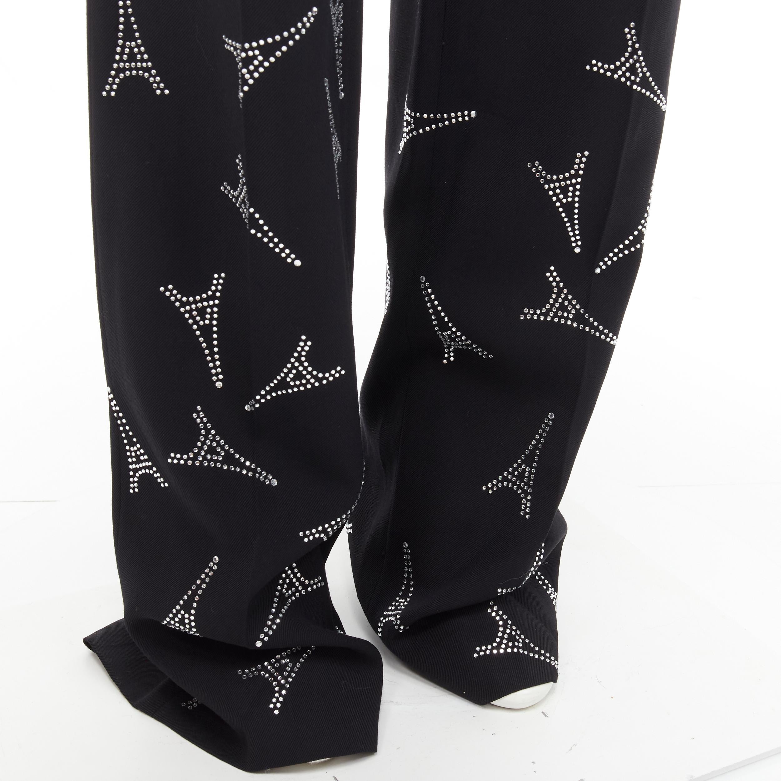 new BALENCIAGA Demna 2019 Runway Eiffel Tower crystal embellished pants IT44 XS 2