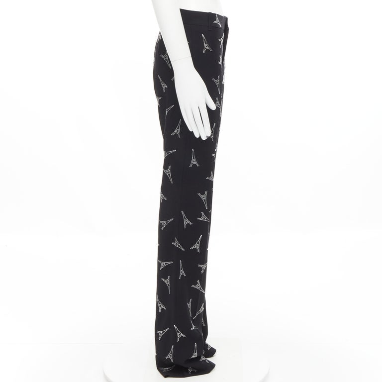 new BALENCIAGA Demna 2019 Runway Eiffel Tower crystal trousers pants IT46 S  For Sale at 1stDibs
