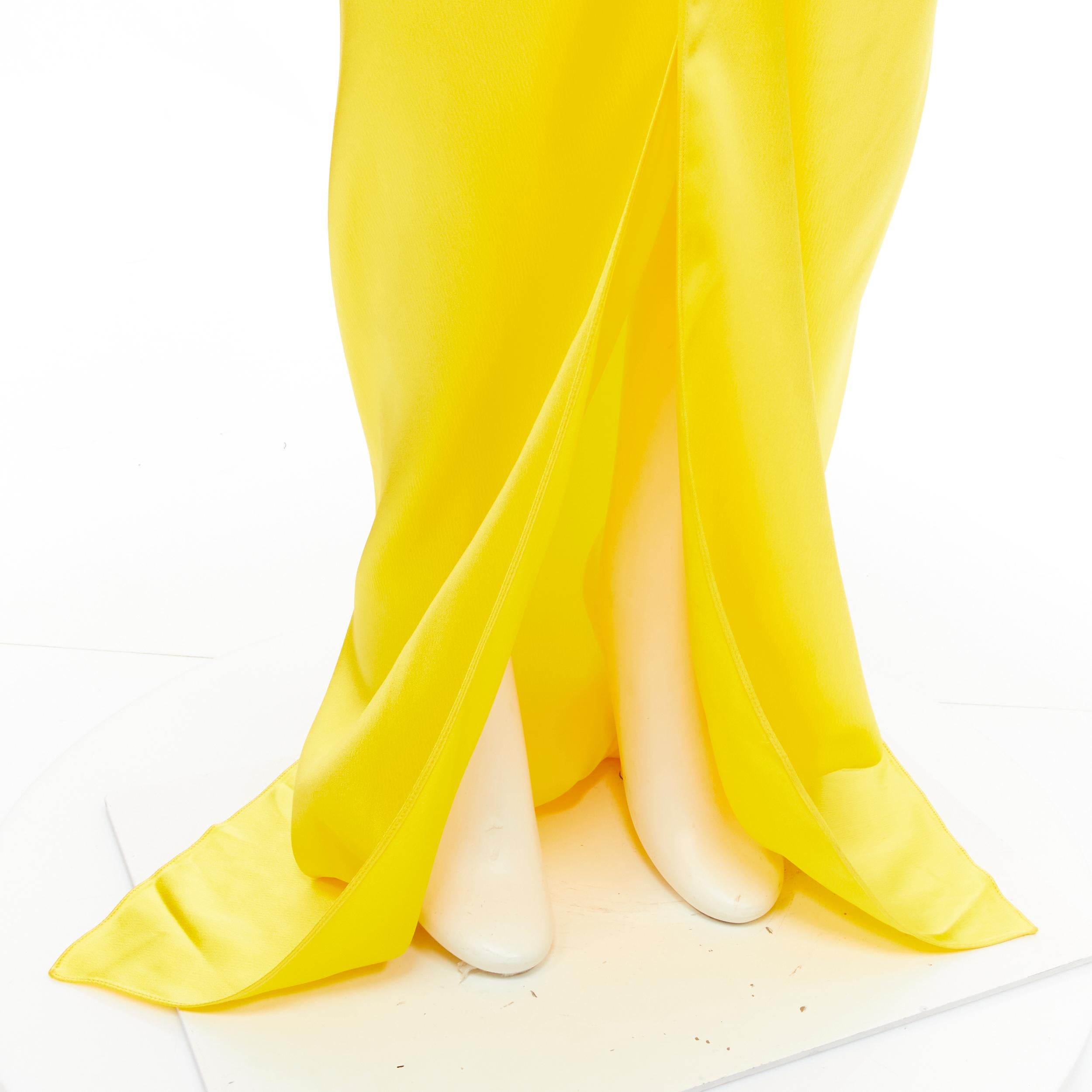 new BALENCIAGA Demna 2019 Runway yellow acetate wrap tie maxi skirt FR34 XS For Sale 1