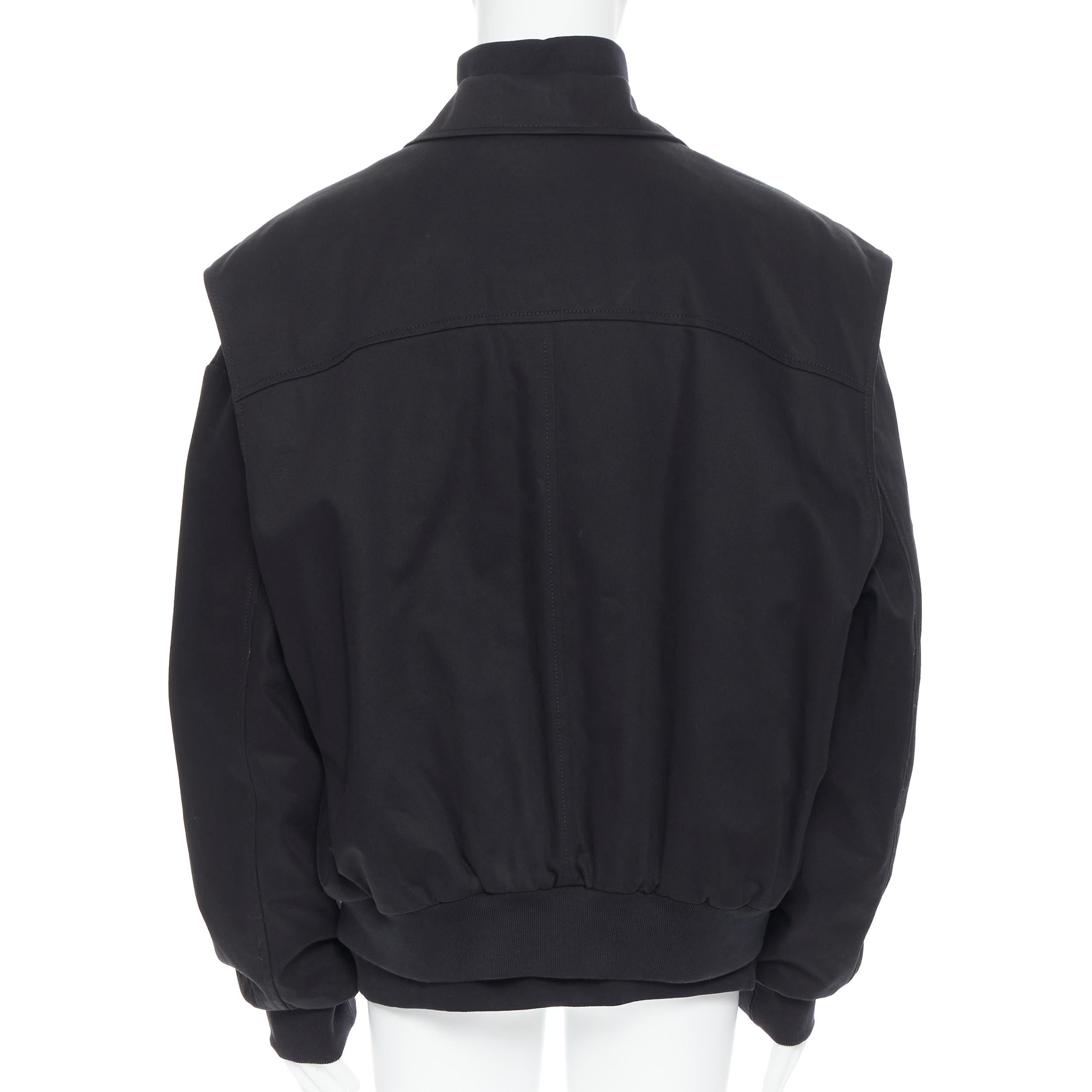 Black new BALENCIAGA DEMNA 2019 Twin Set trucker half zip pullover 3-in-1 jacket EU46