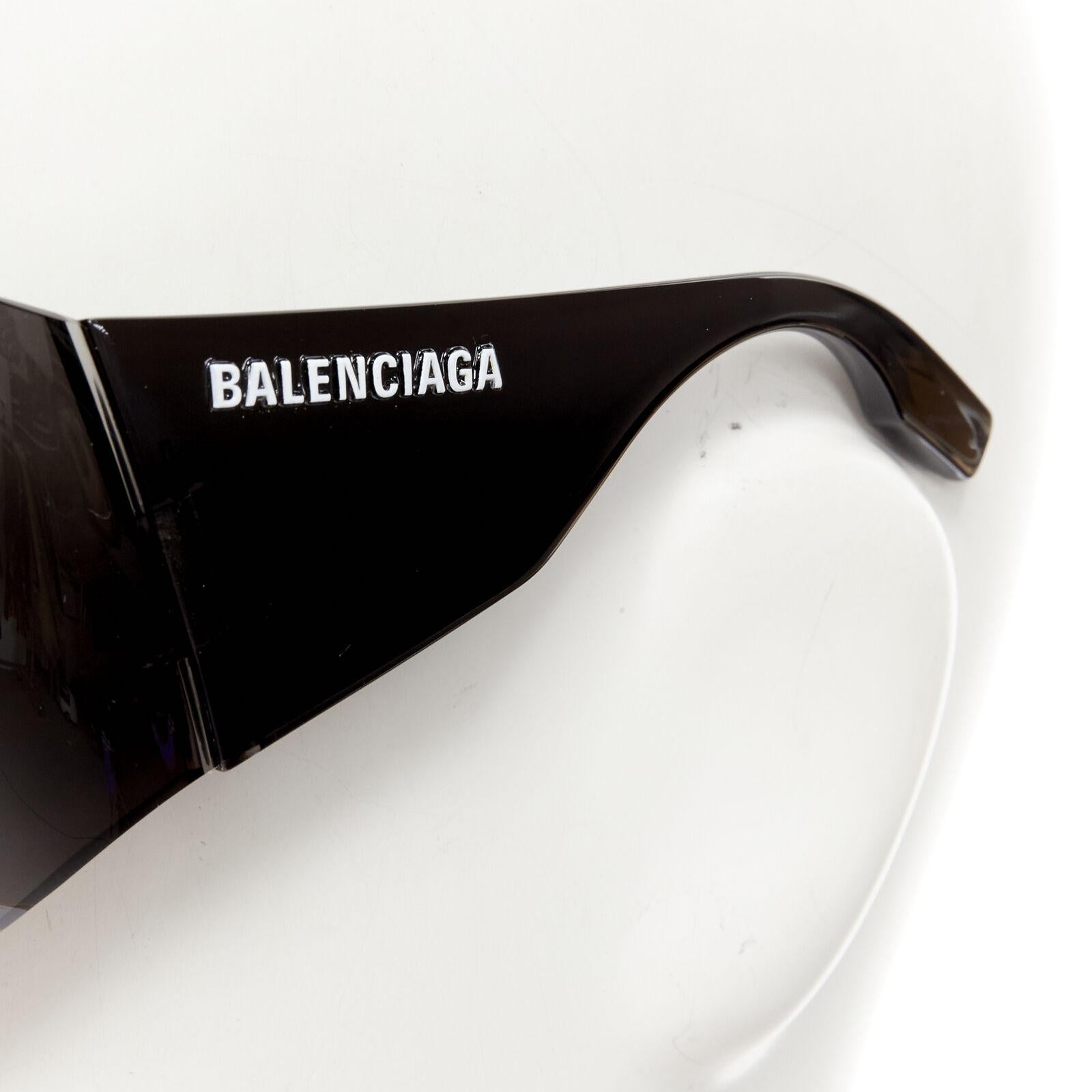 Gray new BALENCIAGA DEMNA 2021 Runway Butterfly Mask shield sunglasses Kim Kardashian