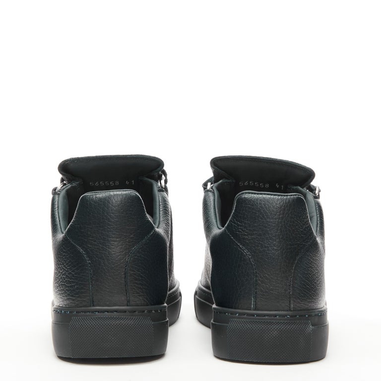 Men's new BALENCIAGA DEMNA Arena black noir grained leather low top sneakers EU41 US8 For Sale