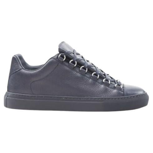 new BALENCIAGA DEMNA Arena navy blue grained leather low top sneakers EU42 US9 For Sale