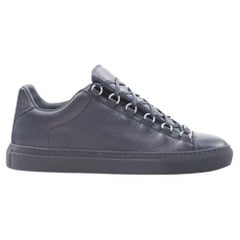 new BALENCIAGA DEMNA Arena navy blue grained leather low top sneakers EU42 US9