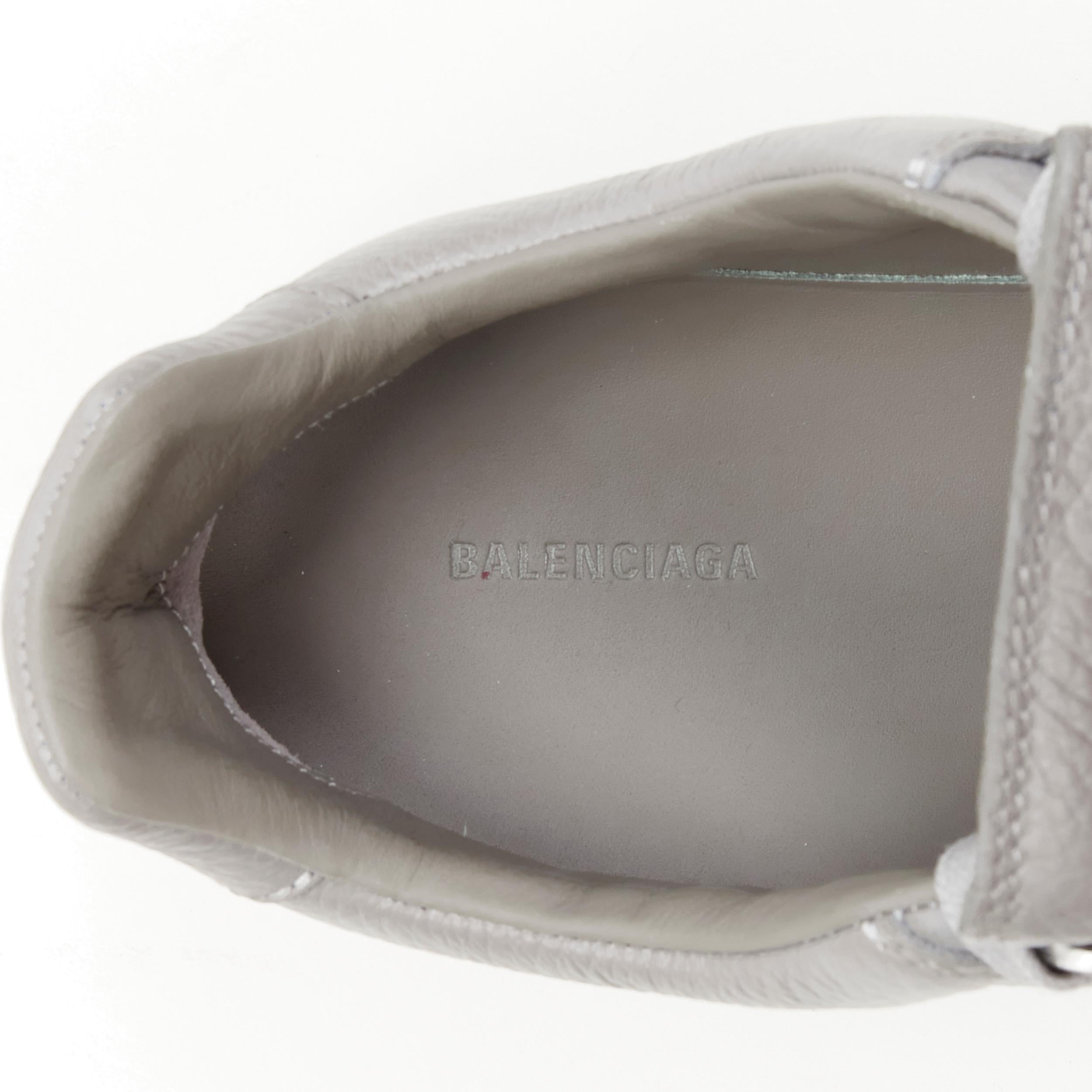 new BALENCIAGA DEMNA Arena Pyrite Grey grained leather low sneakers EU44 US11 4