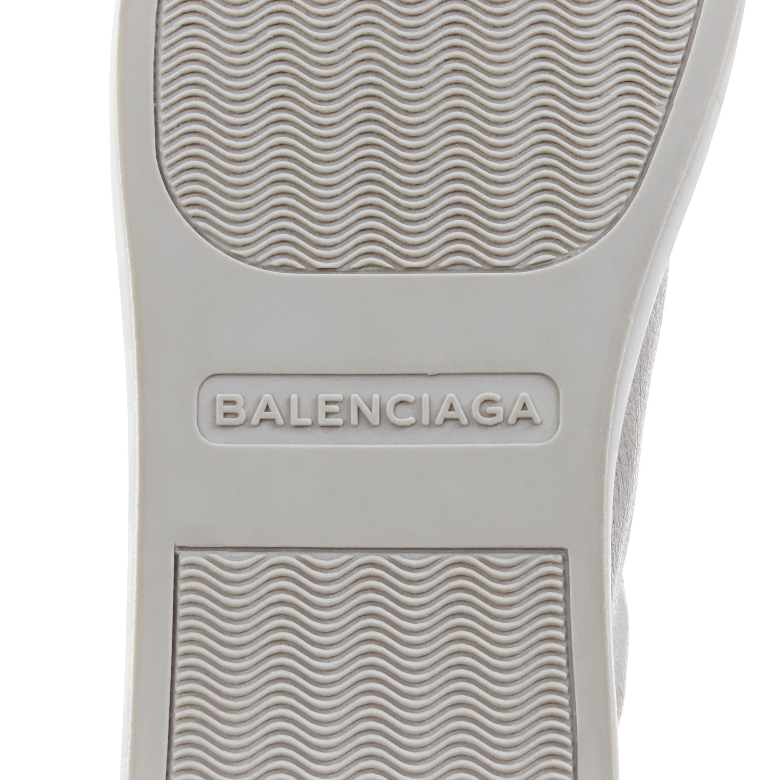 new BALENCIAGA DEMNA Arena Pyrite Grey grained leather low sneakers EU45 US12 For Sale 2