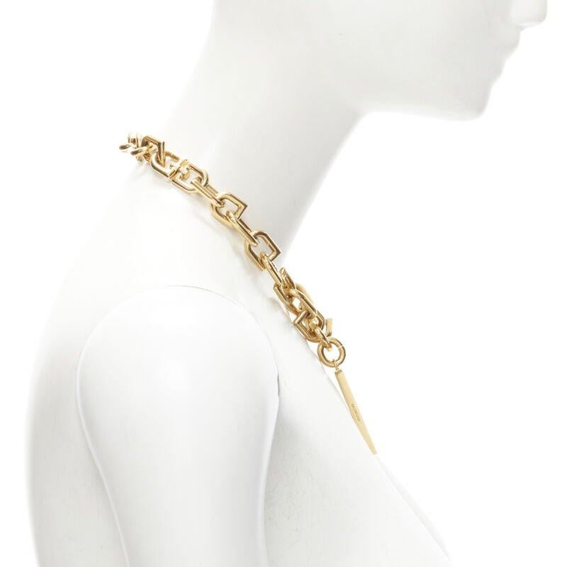 Women's new BALENCIAGA Demna Big B Chain pendant gold chunky chain short necklace