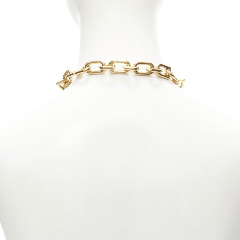 new BALENCIAGA Demna Big B Chain pendant gold chunky chain short necklace 1