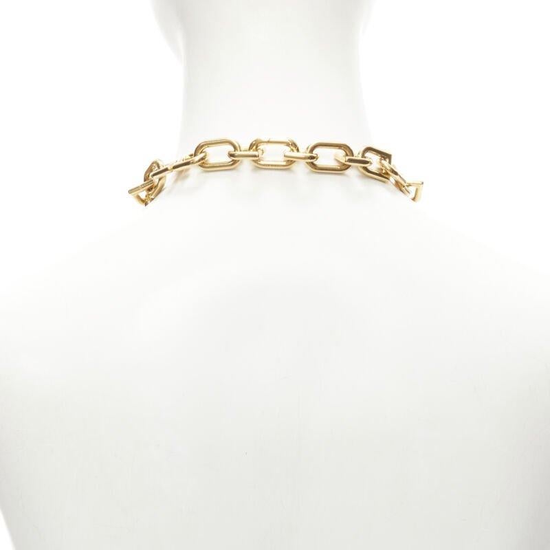 Women's new BALENCIAGA Demna Big B Chain pendant gold chunky chain short necklace
