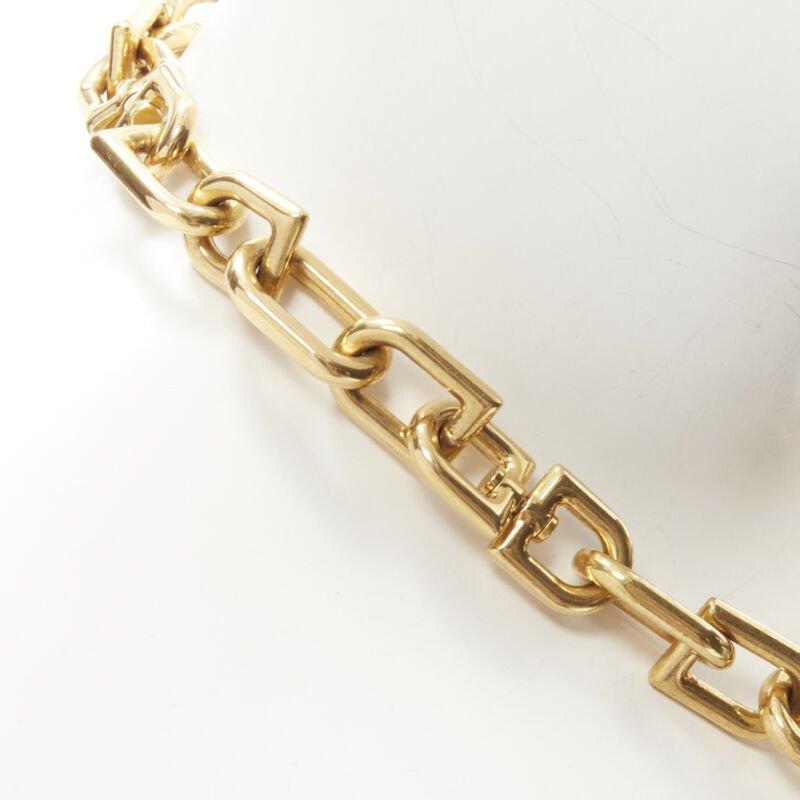 new BALENCIAGA Demna Big B Chain pendant gold chunky chain short necklace 3