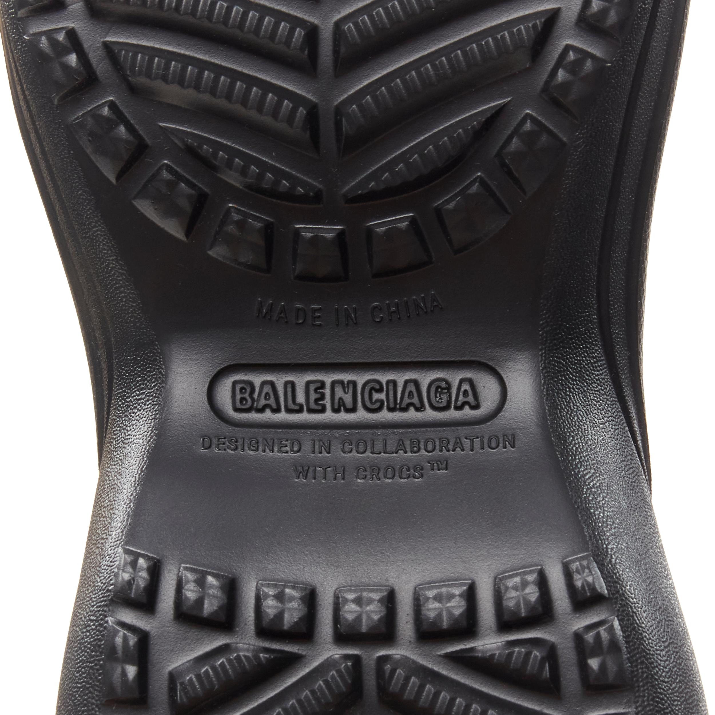 new BALENCIAGA Demna CROCS 2022  black EVA rubber platform pool slides EU38 US8 3