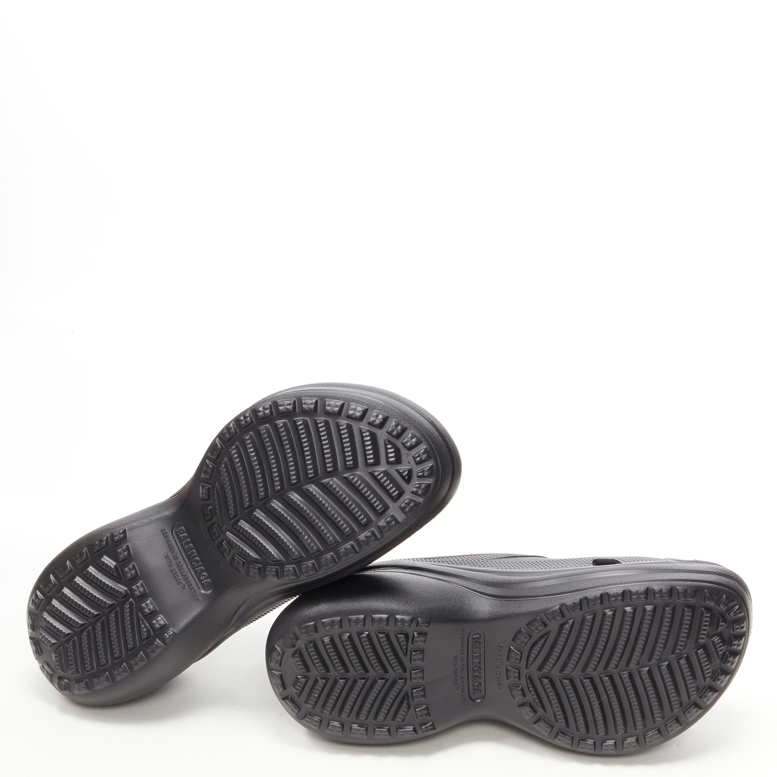 new BALENCIAGA Demna CROCS 2022  black EVA rubber platform pool slides EU38 US8 4