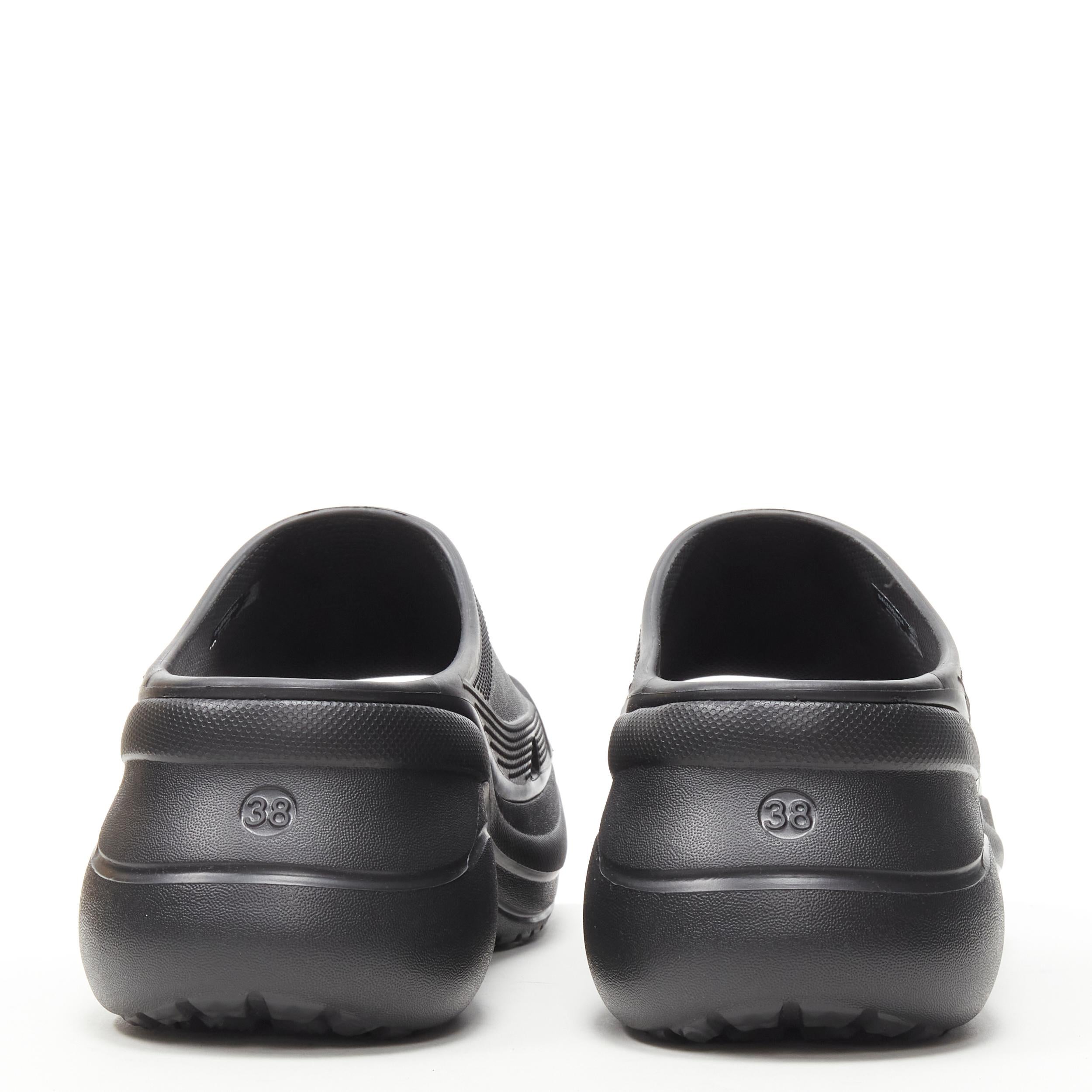 Black new BALENCIAGA Demna CROCS 2022  black EVA rubber platform pool slides EU38 US8