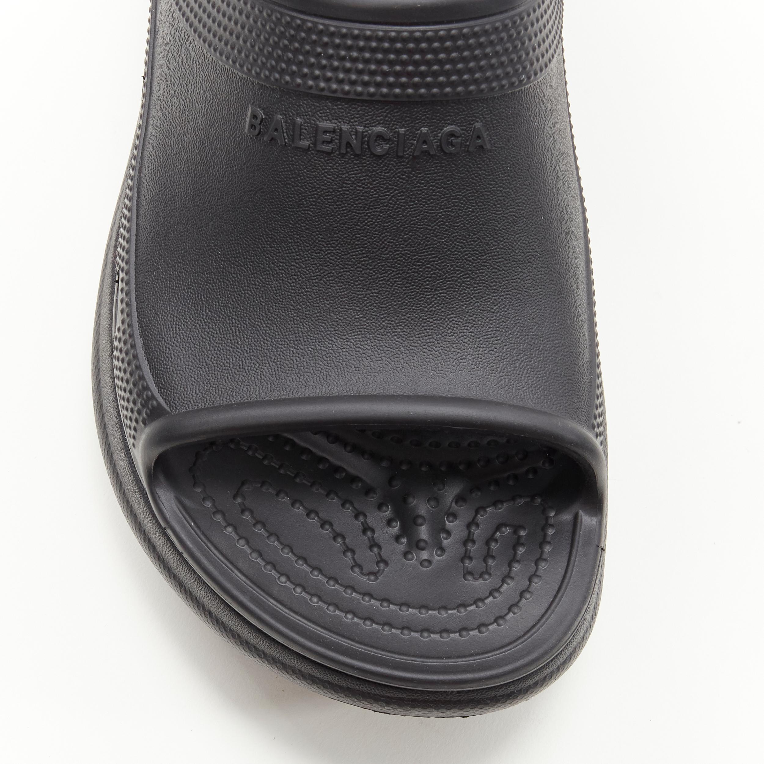 new BALENCIAGA Demna CROCS 2022  black EVA rubber platform pool slides EU38 US8 In New Condition In Hong Kong, NT