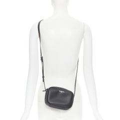 new BALENCIAGA Demna Everyday Camera XS black leather logo print crossbody bag