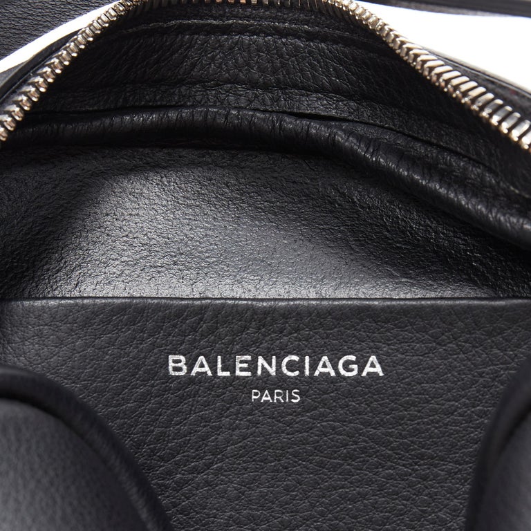new BALENCIAGA Demna Everyday Camera XS black white logo crossbody bag