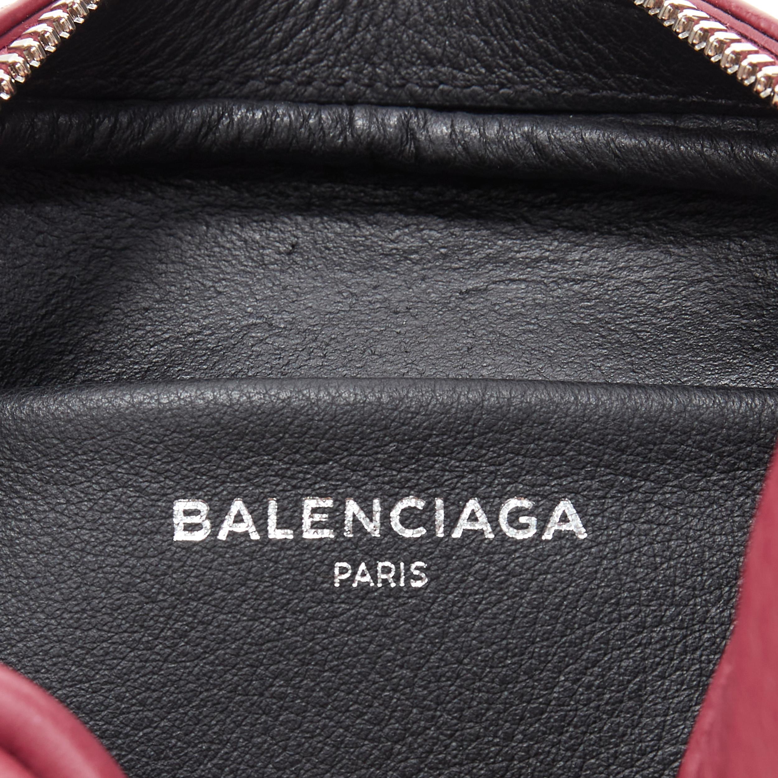 new BALENCIAGA Demna Everyday Camera XS burgundy red logo camera crossbody bag For Sale 3
