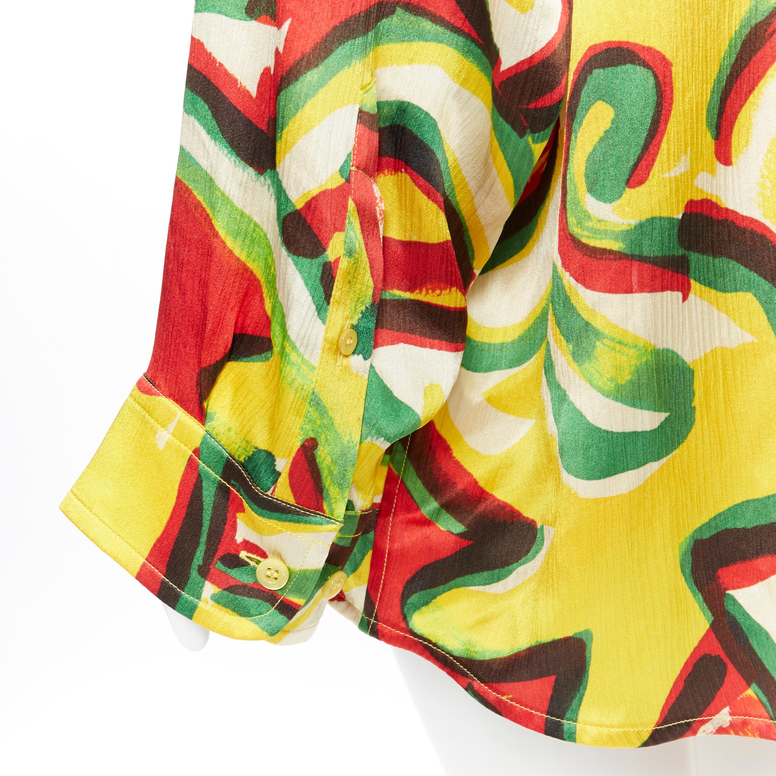 new BALENCIAGA DEMNA GVASALIA AW18 100% silk abstract print oversized shirt FR36 4