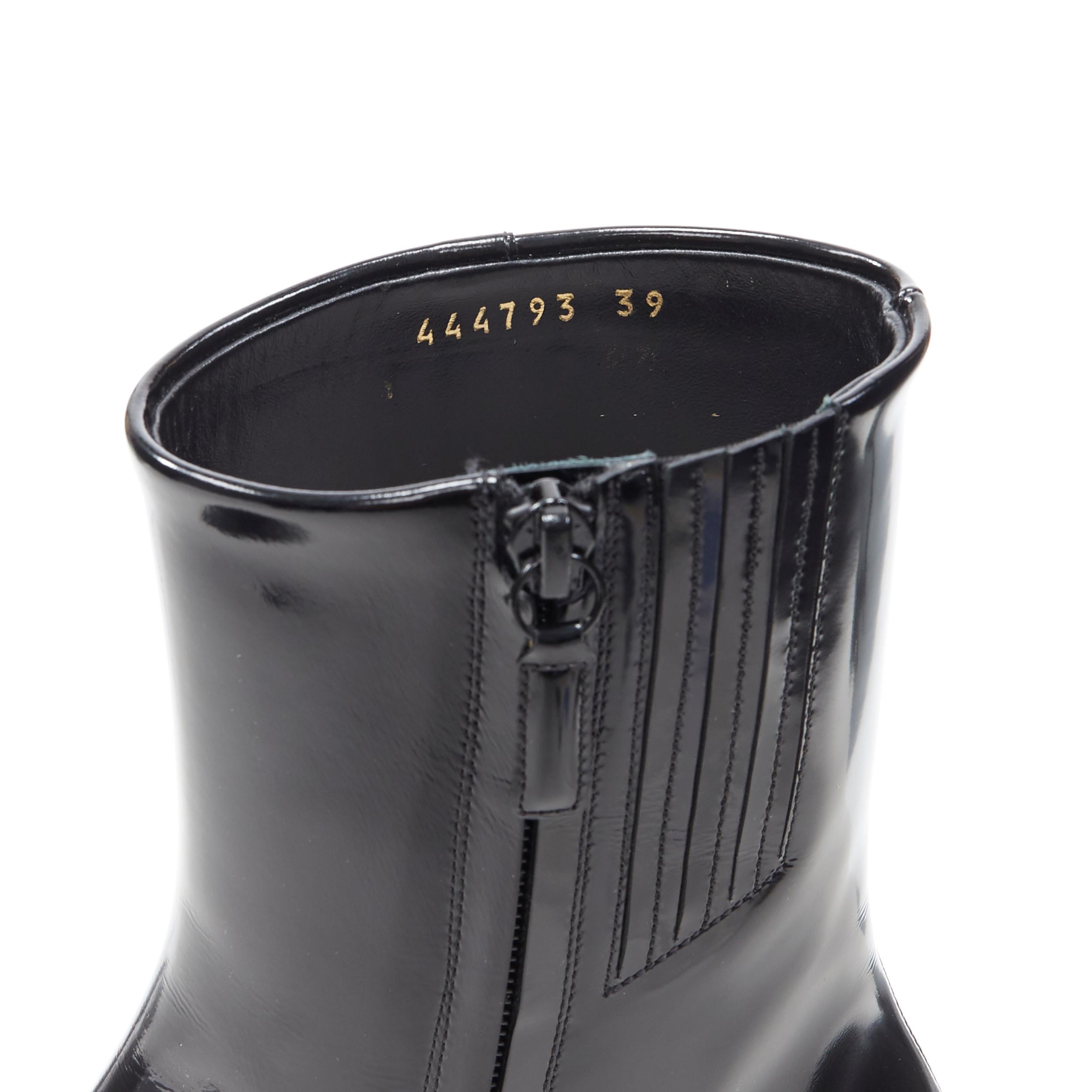 new BALENCIAGA DEMNA iconic Wayio black polished leather platform boots EU39 2