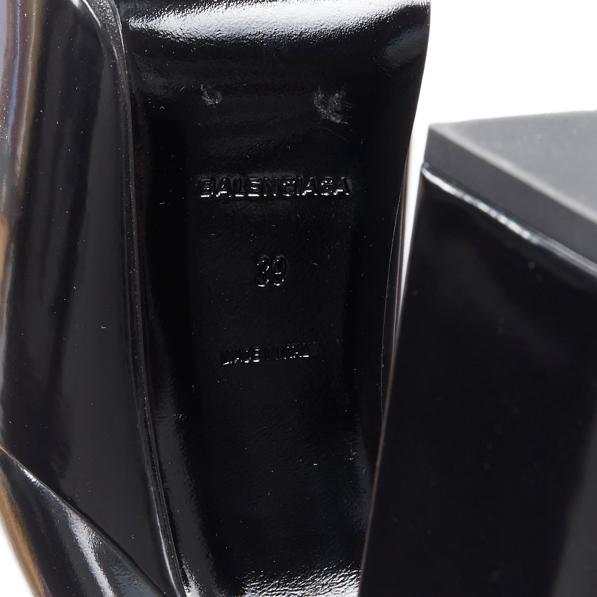 new BALENCIAGA DEMNA iconic Wayio black polished leather platform boots EU39 3