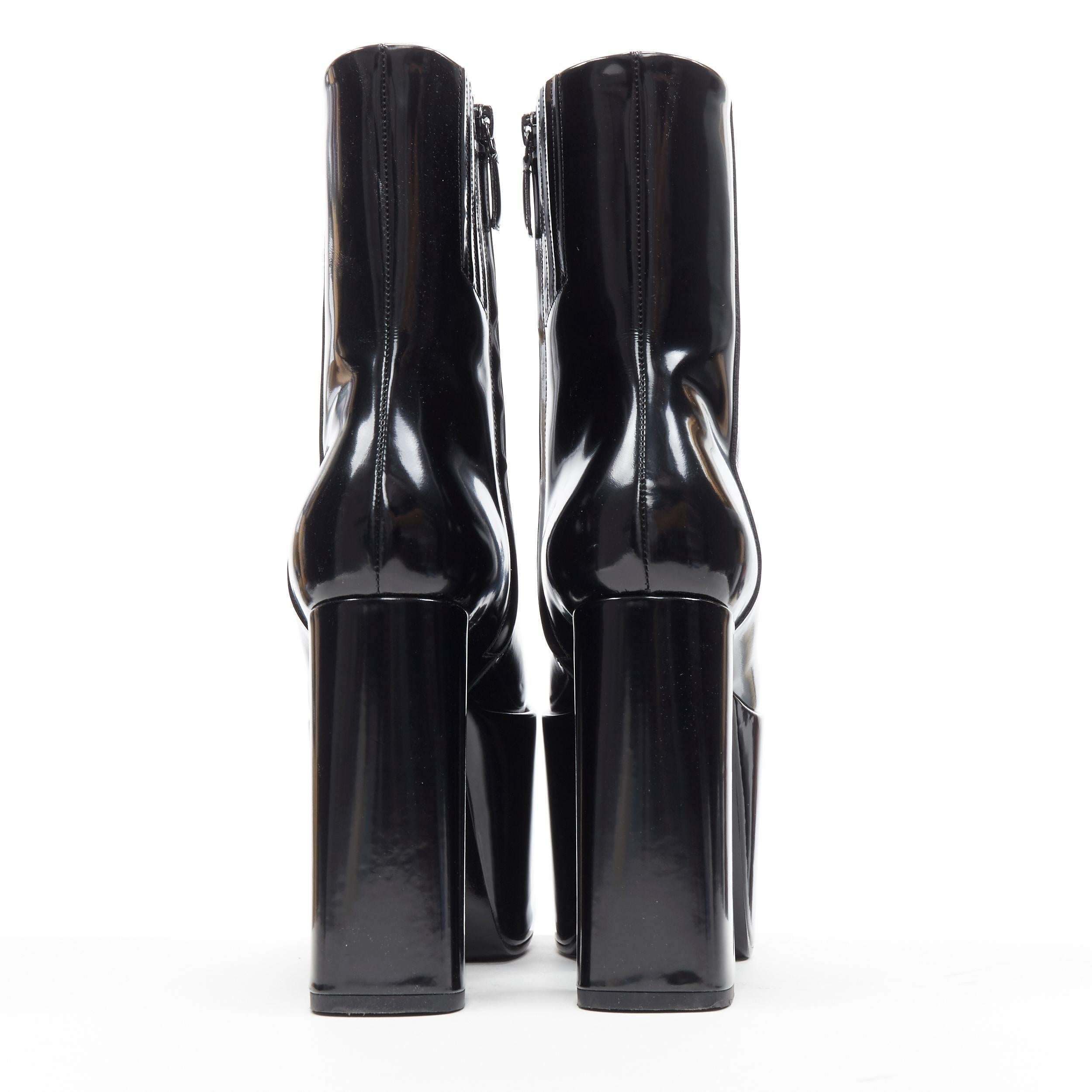 Black new BALENCIAGA DEMNA iconic Wayio black polished leather platform boots EU39