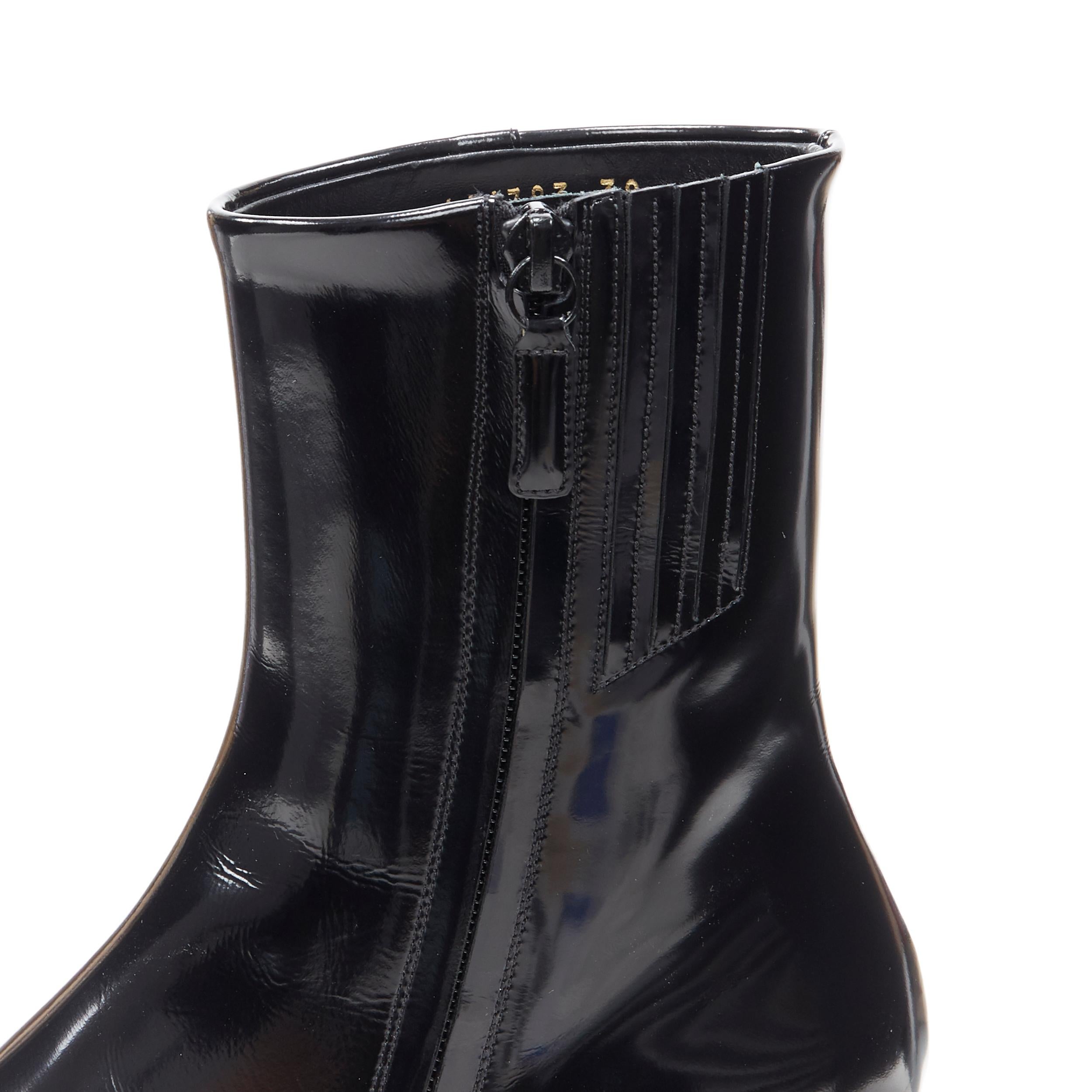 Women's new BALENCIAGA DEMNA iconic Wayio black polished leather platform boots EU39