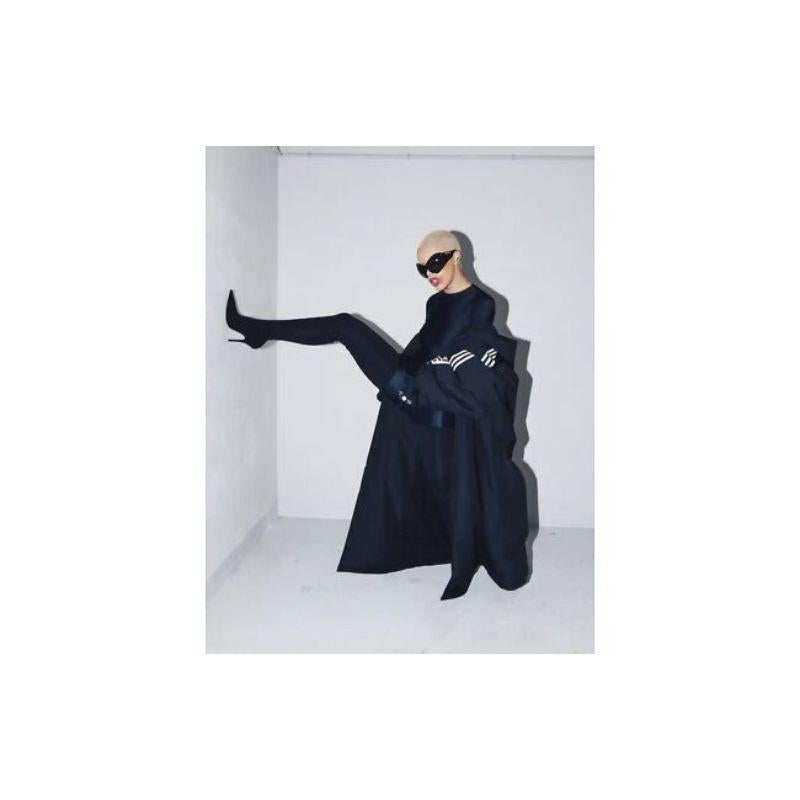new BALENCIAGA DEMNA Runway Mask Butterfly black shield sunglasses Kardashian For Sale 5
