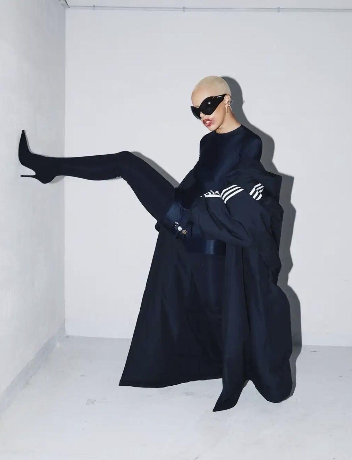 new BALENCIAGA DEMNA Runway Mask Butterfly black shield sunglasses Kardashian For Sale 3