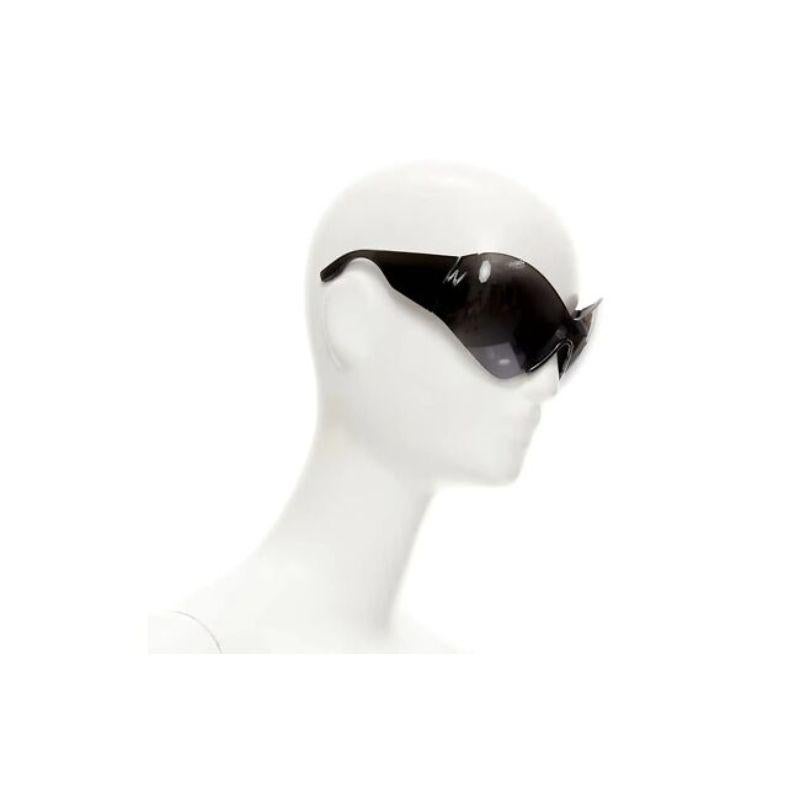 Black new BALENCIAGA DEMNA Runway Mask Butterfly black shield sunglasses Kardashian For Sale