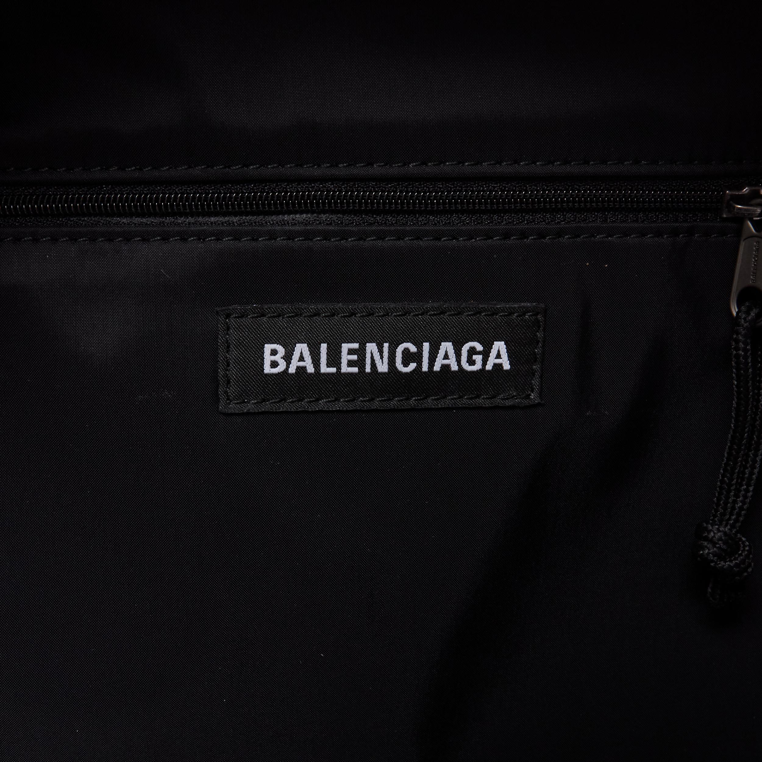 new BALENCIAGA Double Backpack red blue nylon layered monogram jacquard bag 3