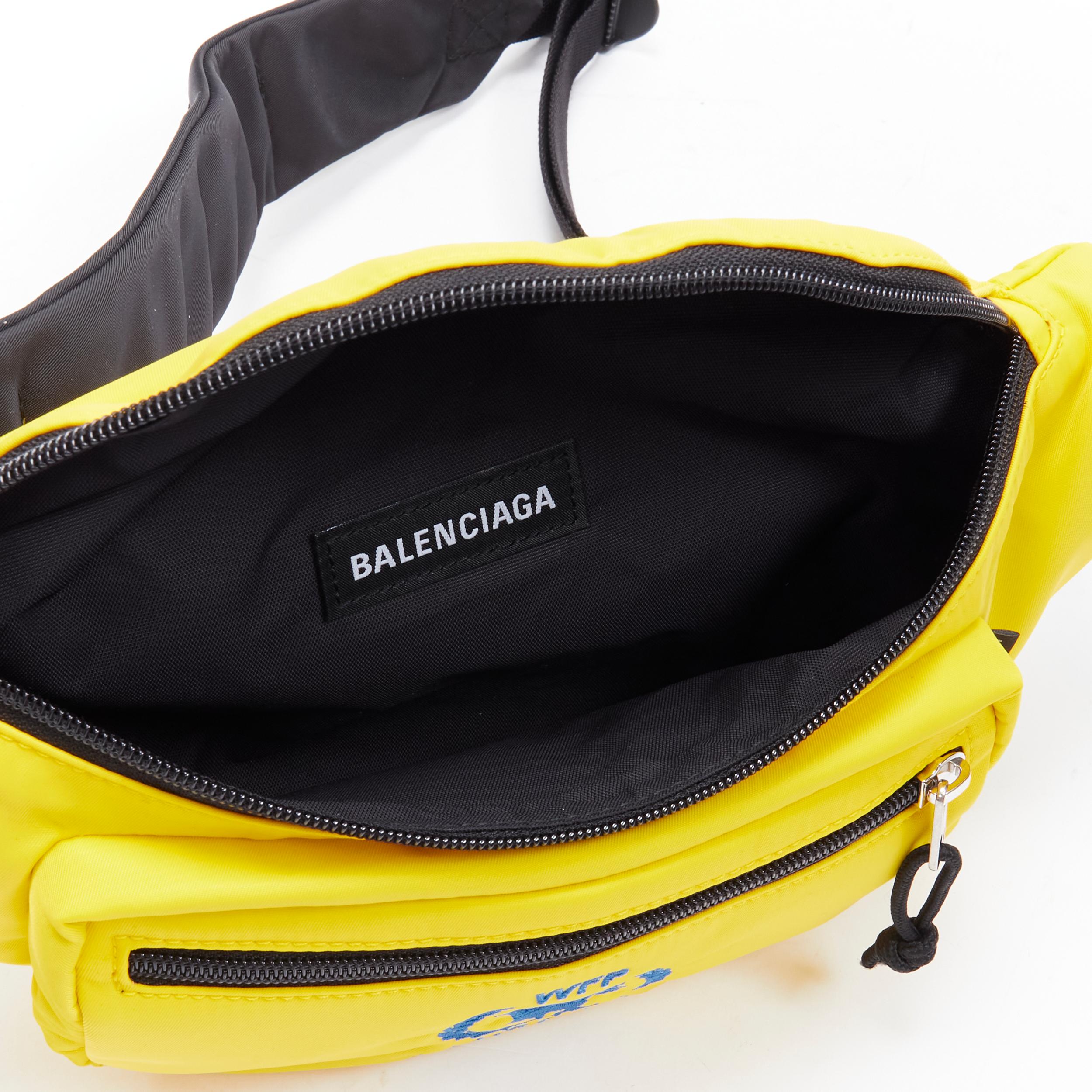 new BALENCIAGA Explorer Double Pack Sharp WFP yellow nylon crossbody waist bag 3