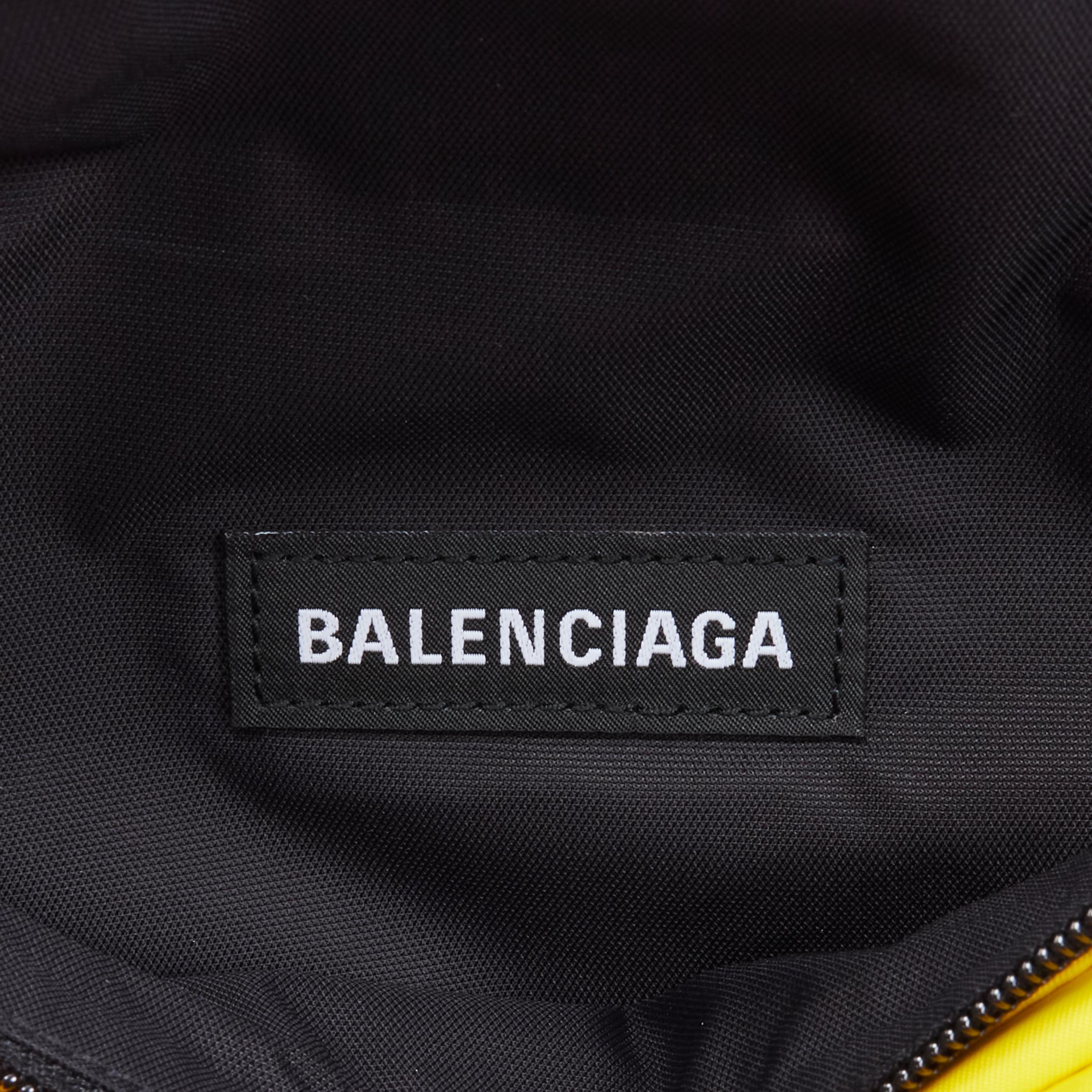 new BALENCIAGA Explorer Double Pack Sharp WFP yellow nylon crossbody waist bag 4