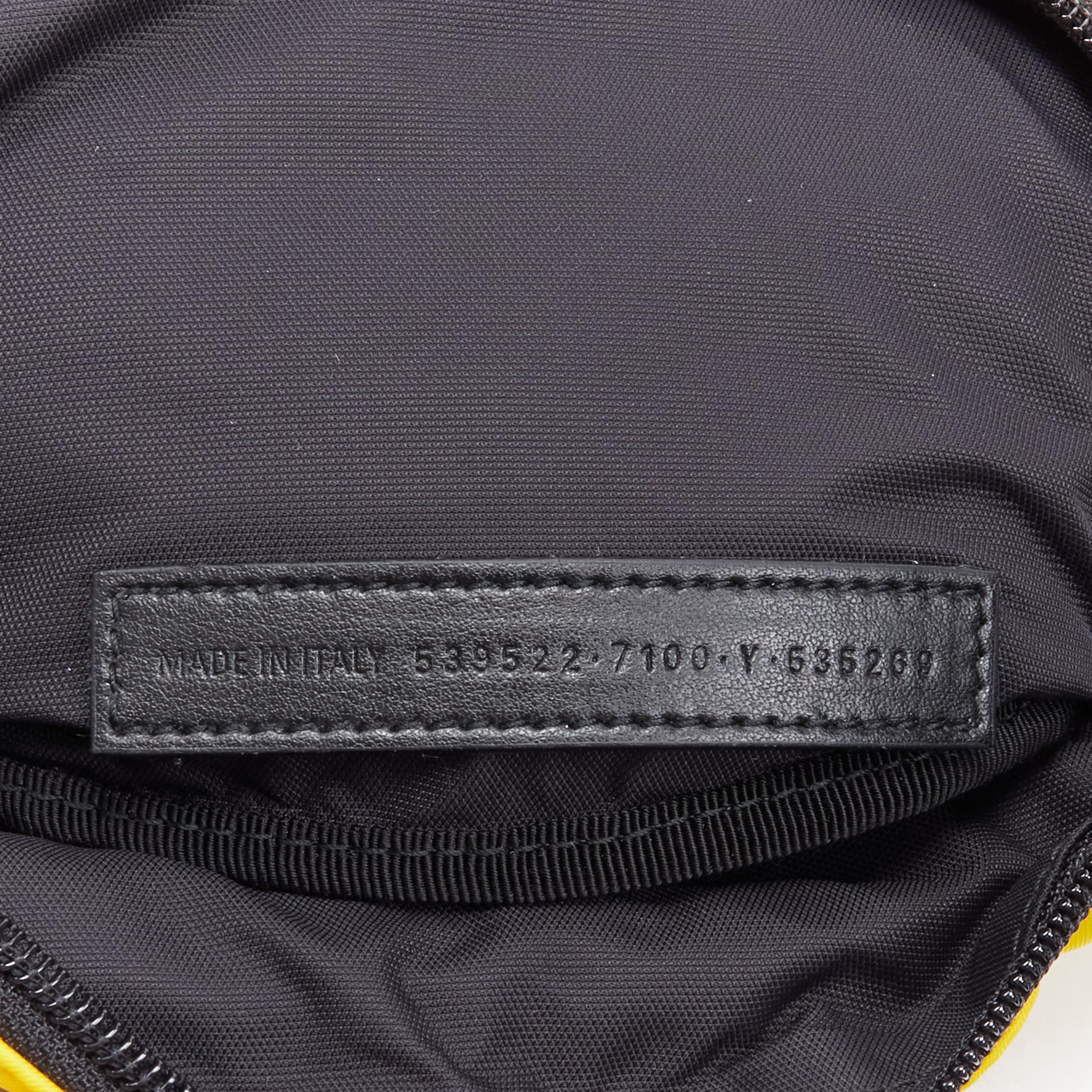 new BALENCIAGA Explorer Double Pack Sharp WFP yellow nylon crossbody waist bag 5
