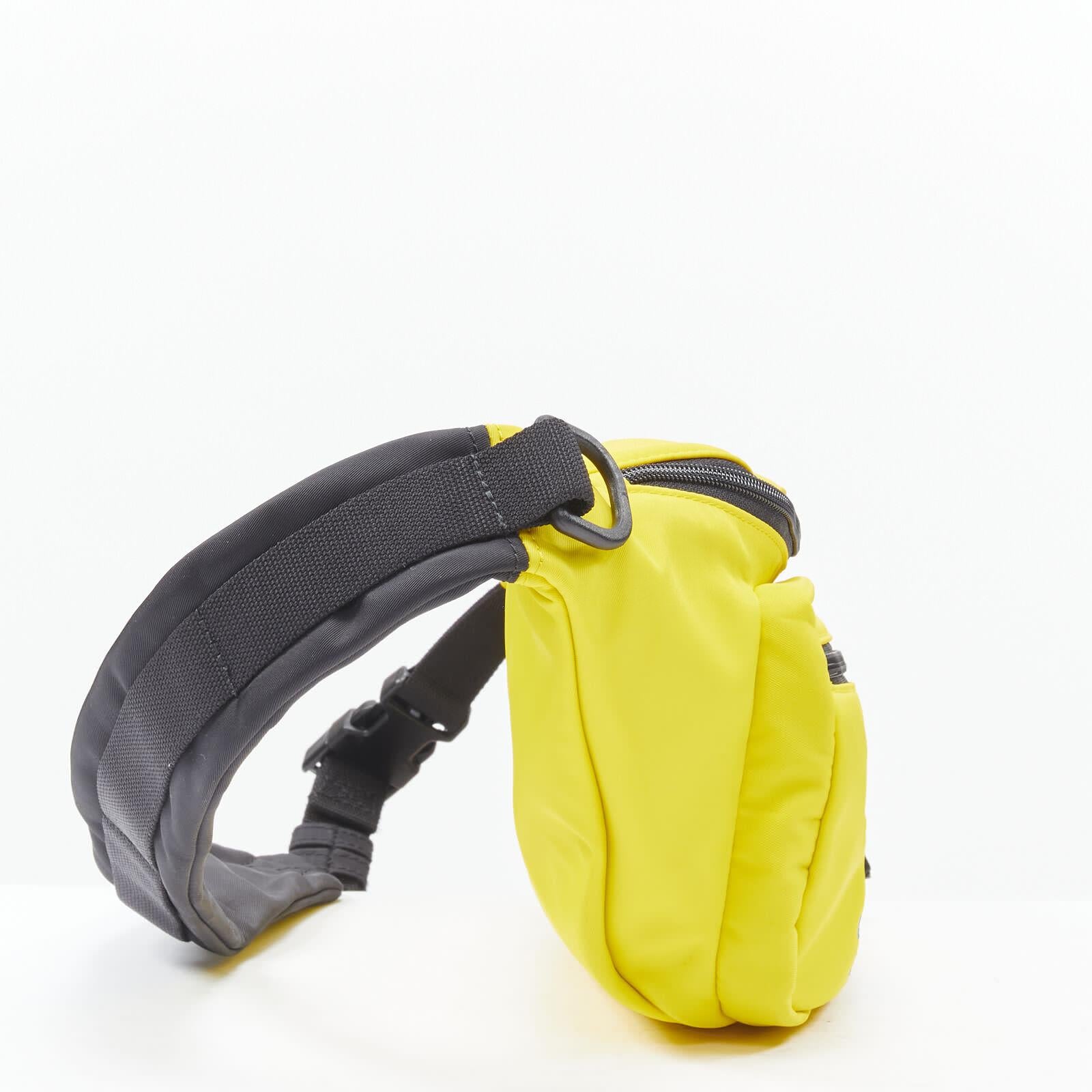Yellow new BALENCIAGA Explorer Double Pack Sharp WFP yellow nylon crossbody waist bag For Sale
