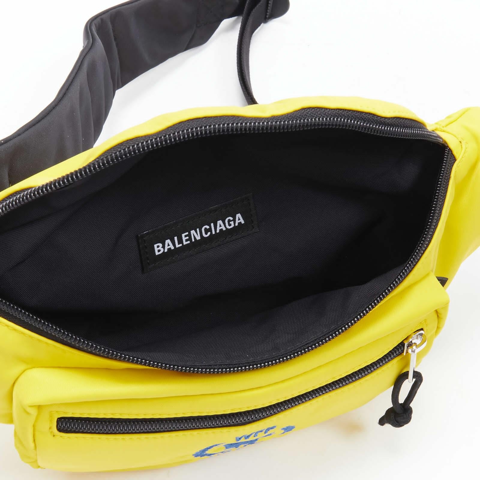 BALENCIAGA Explorer Double Pack Sharp WFP Crossbody-Tasche aus gelbem Nylon im Angebot 5