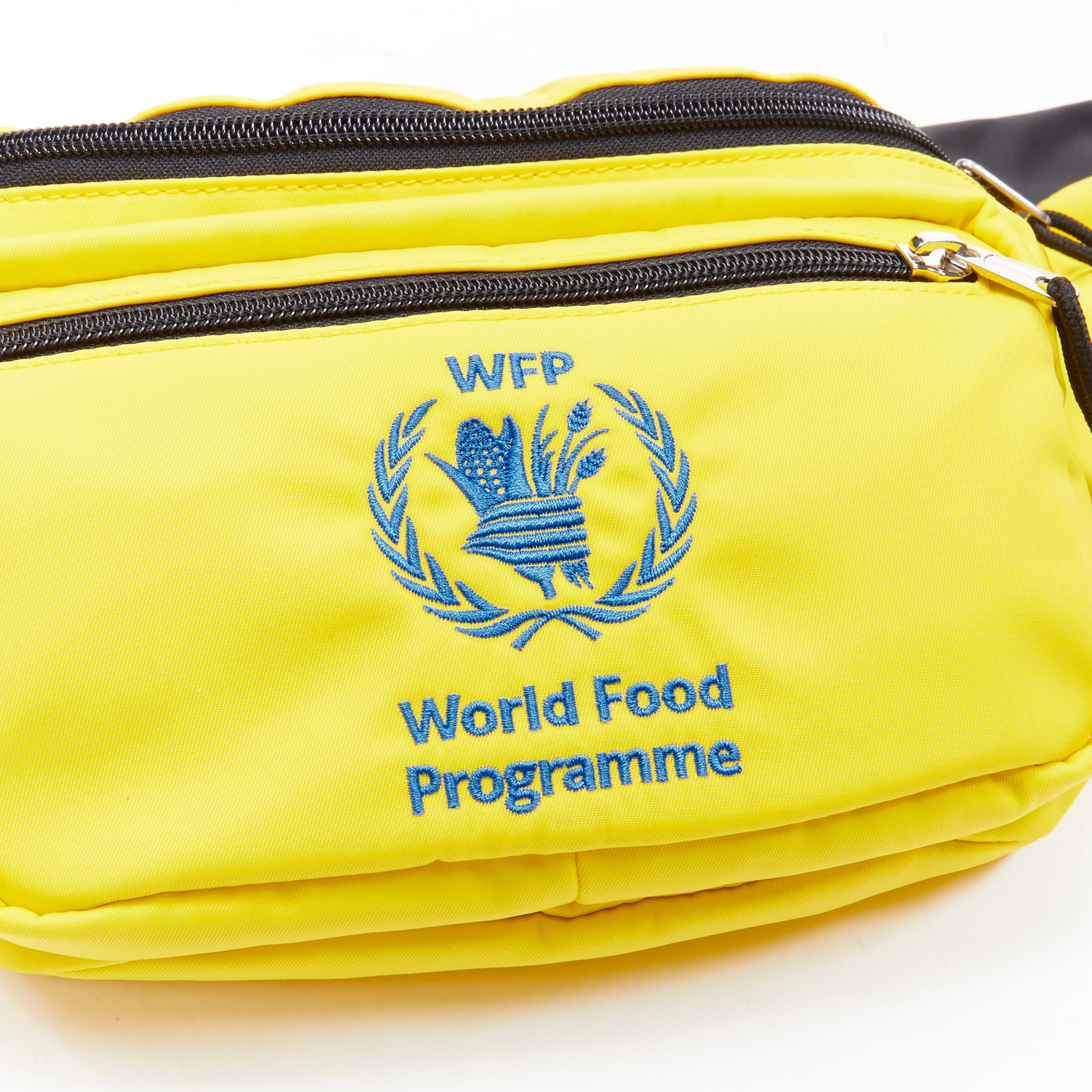 Men's new BALENCIAGA Explorer Double Pack Sharp WFP yellow nylon crossbody waist bag