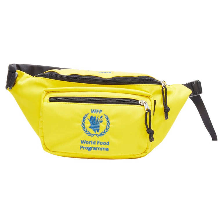 new BALENCIAGA Explorer Double Pack Sharp WFP yellow nylon crossbody waist  bag For Sale at 1stDibs