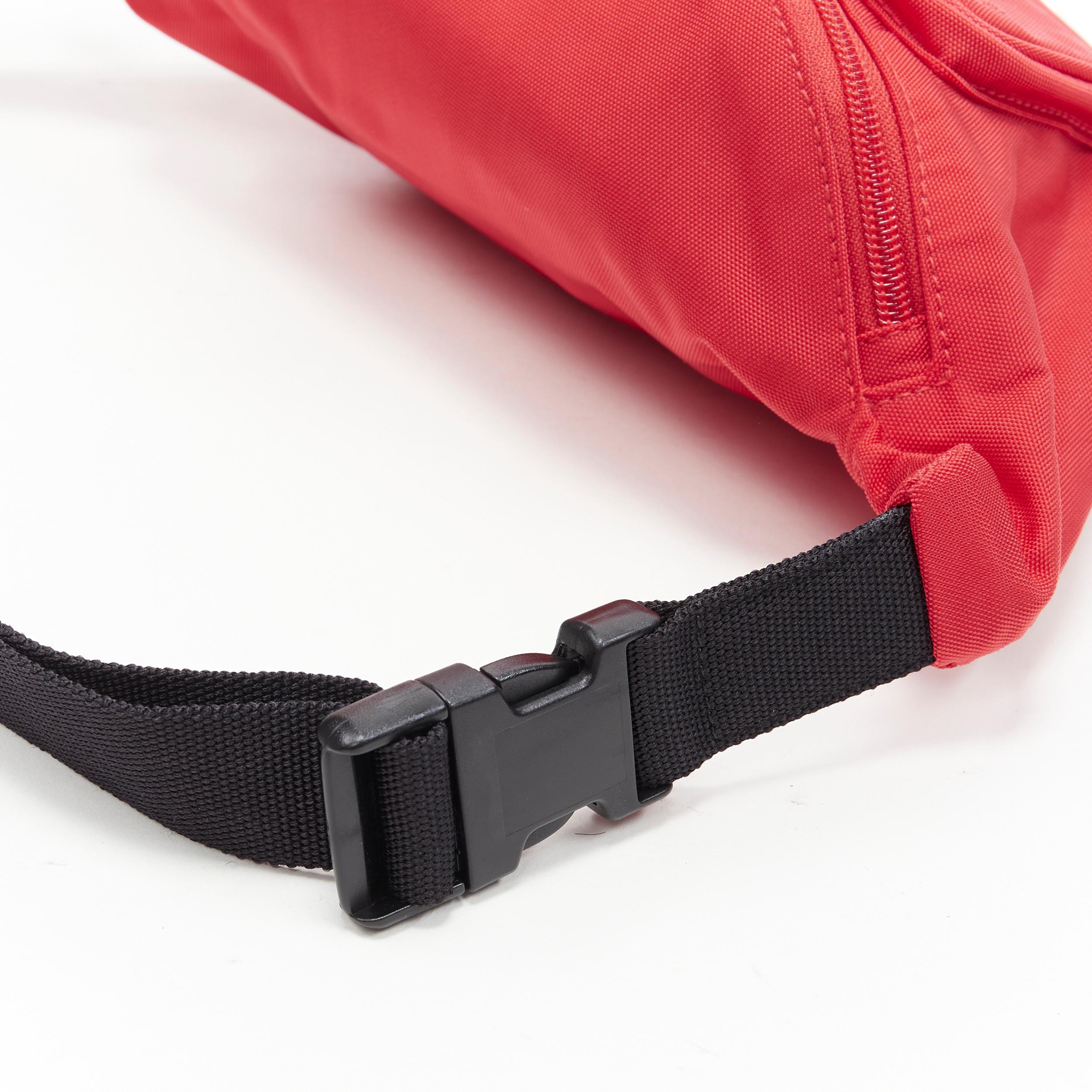 new BALENCIAGA Explorer red nylon logo dual pocket waist belt pack crossbody bag 4