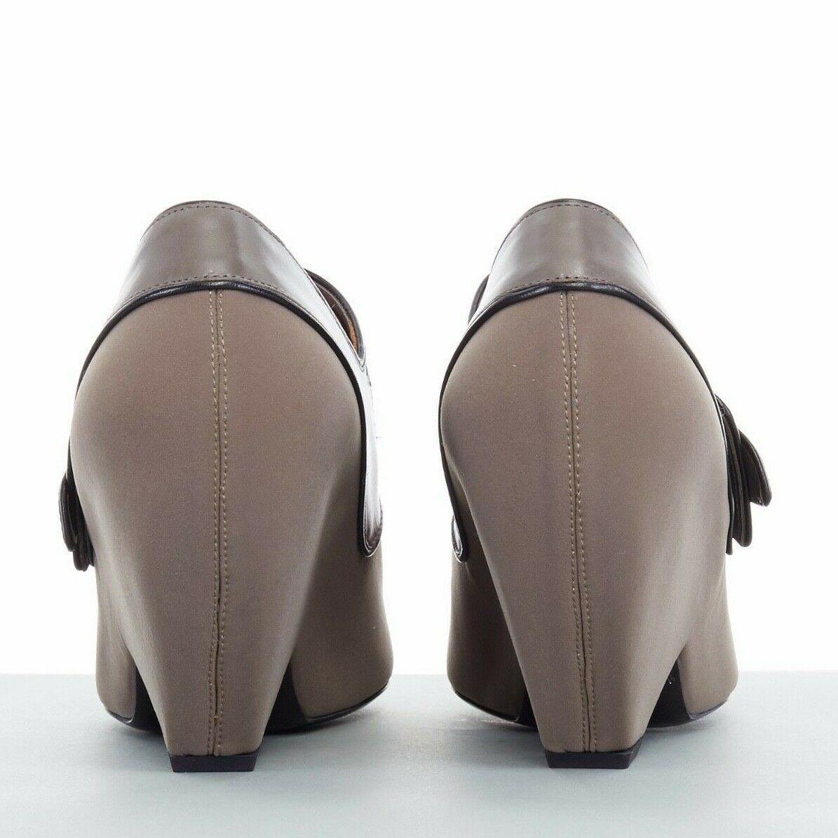 Women's new BALENCIAGA GHESQUIERE AW12 grey orange pointy wedge heel shoes EU38 US8 UK5