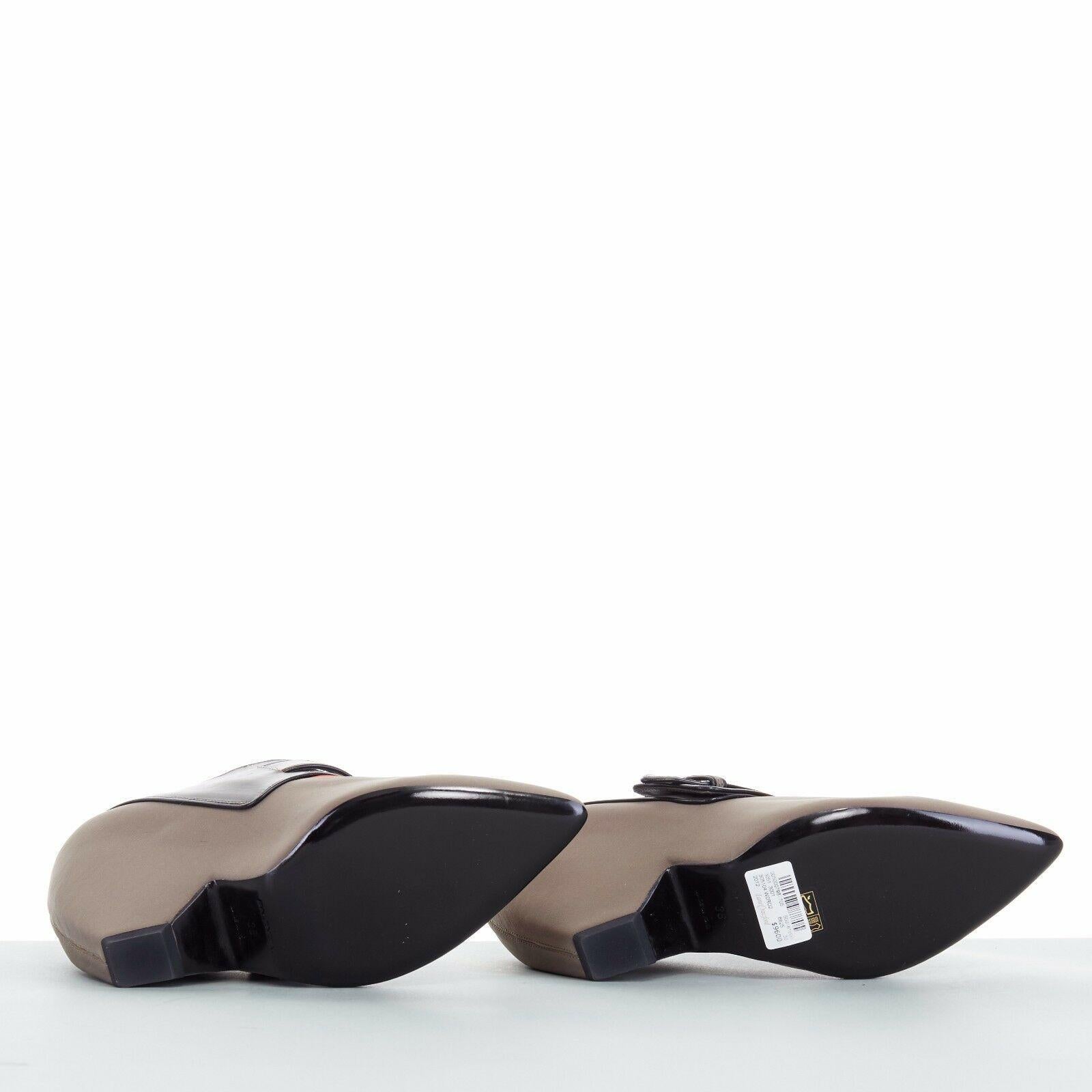new BALENCIAGA GHESQUIERE AW12 grey orange pointy wedge heel shoes EU38 US8 UK5 1