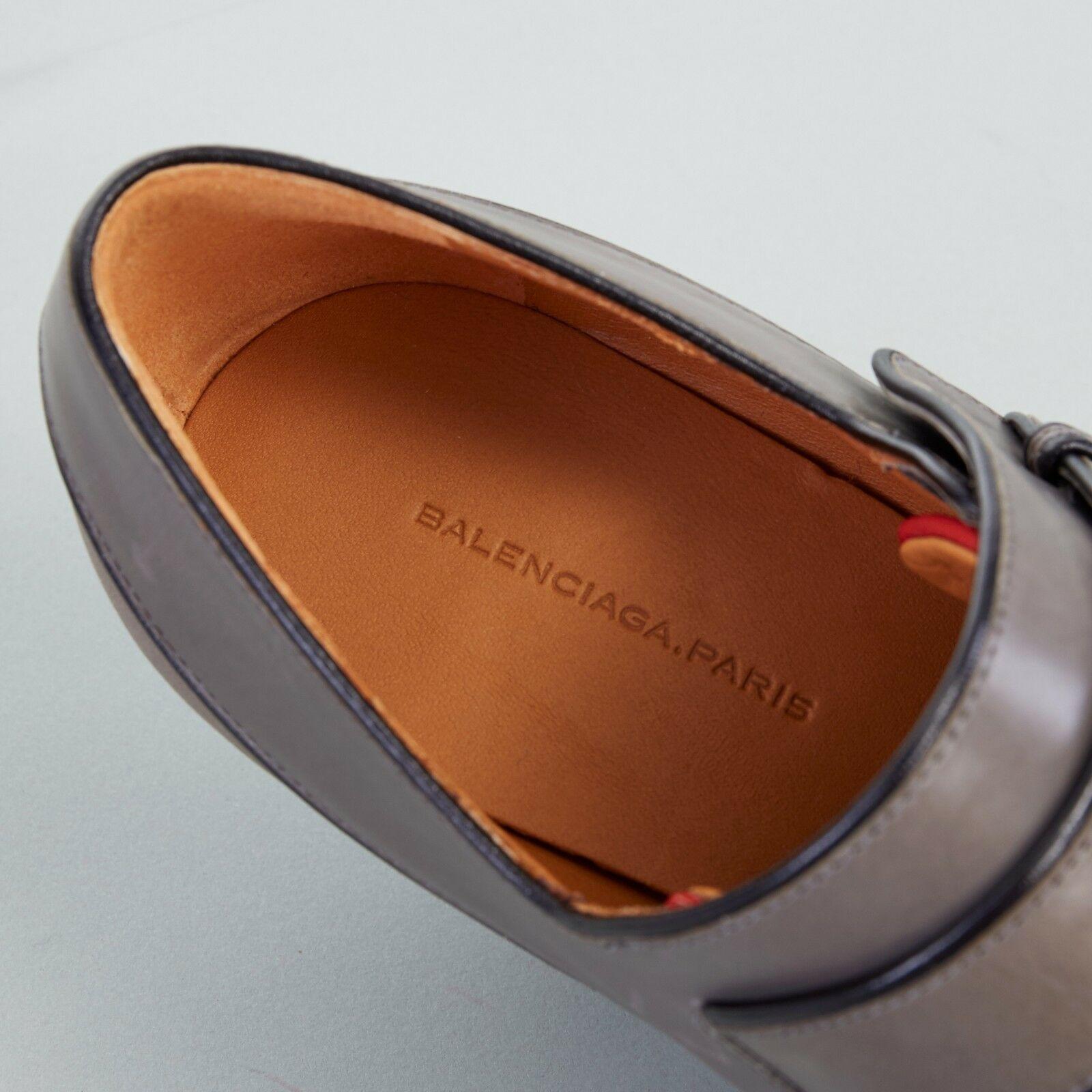 new BALENCIAGA GHESQUIERE AW12 grey orange pointy wedge heel shoes EU38 US8 UK5 3