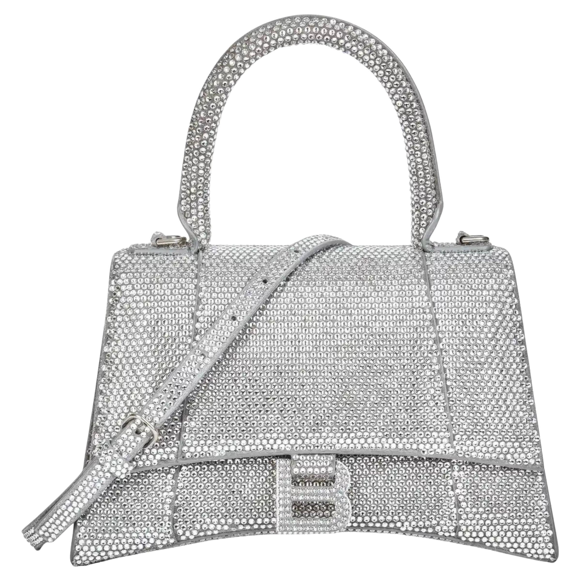 Women's Hourglass Xs Handbag With Rhinestones in Grey