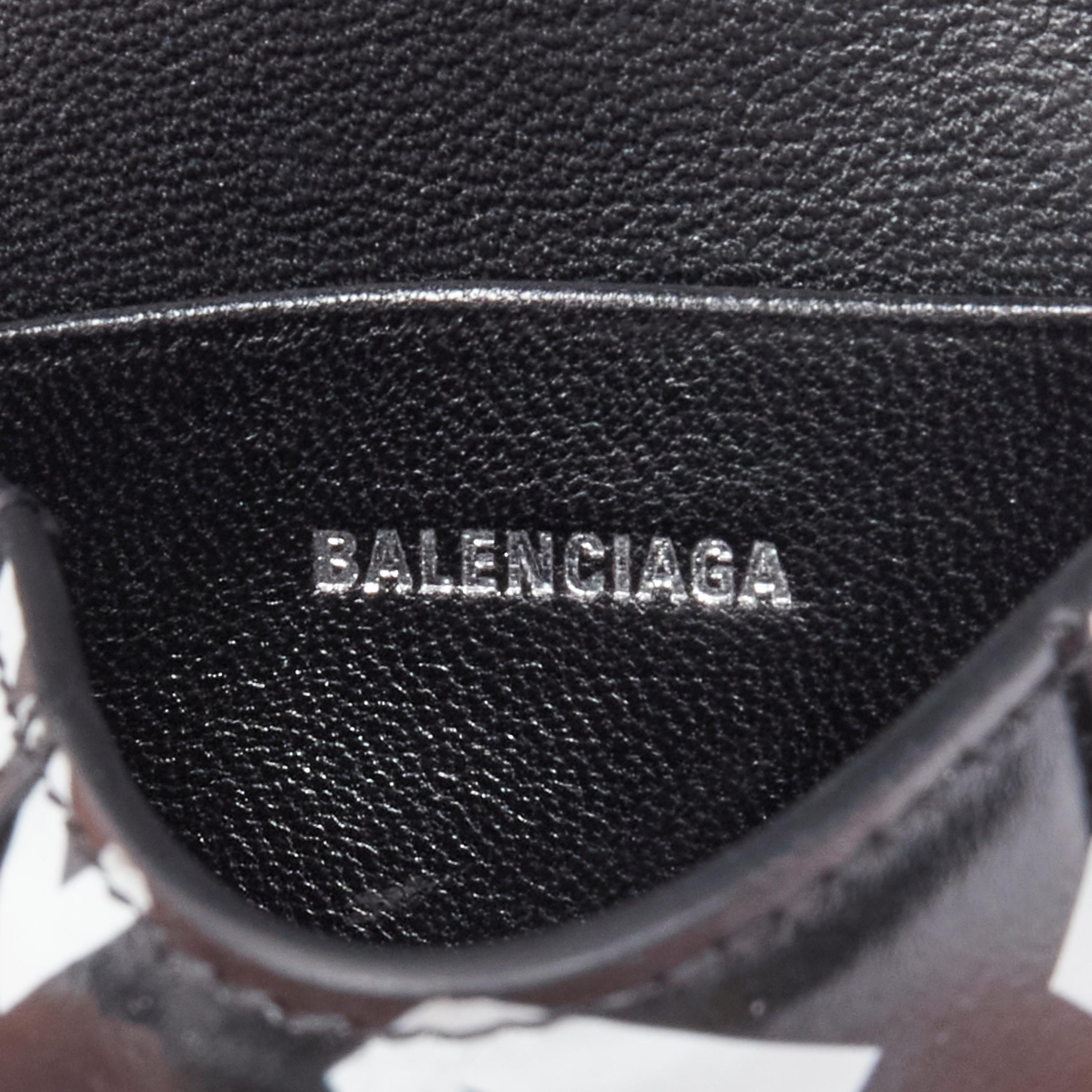 new BALENCIAGA Hourglass Nano black white logo leather crossbody bag Limited 2