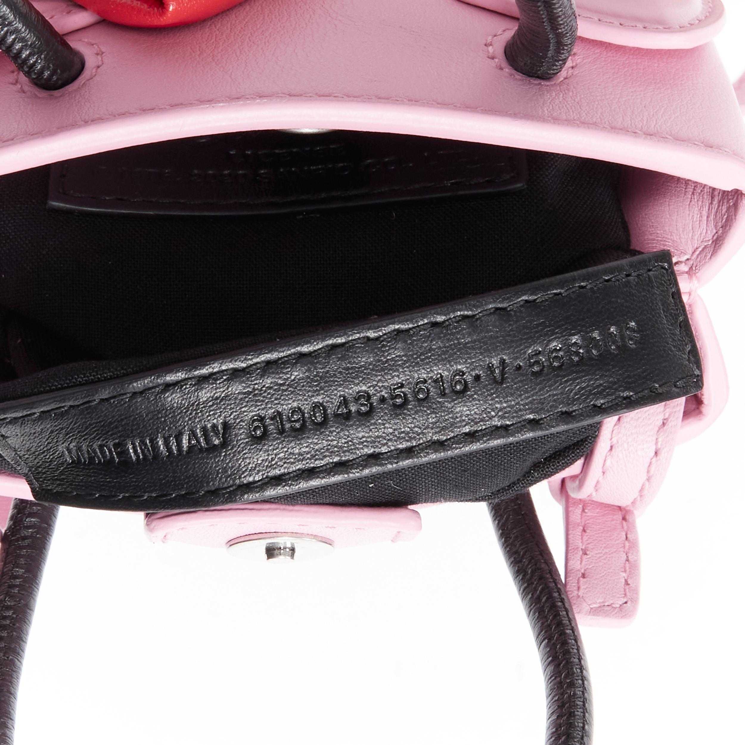 new BALENCIAGA Kitty Phone Holder red bow pink micro crossbody small tote bag 5
