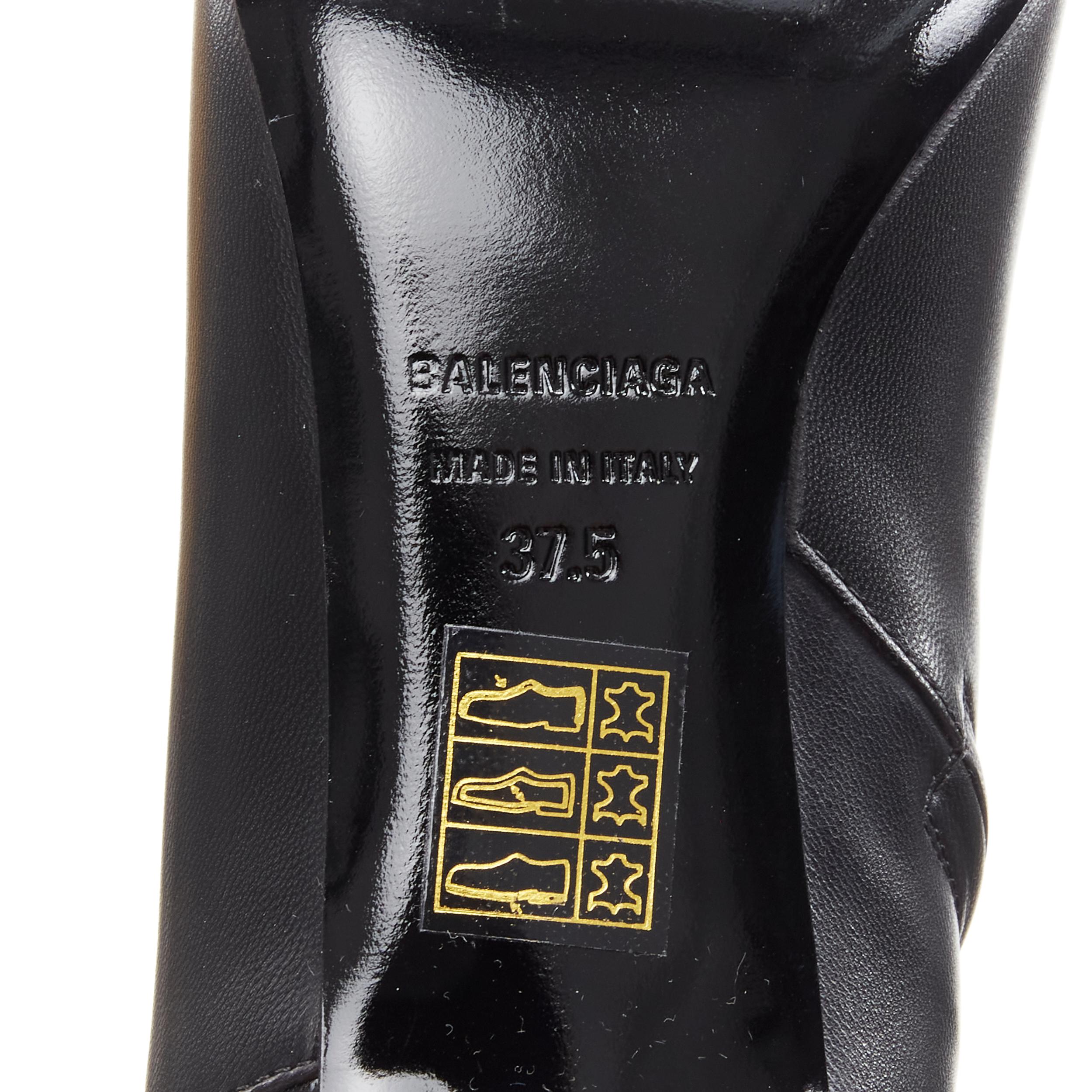 new BALENCIAGA Knife black calfskin leather kitten heel bootie EU37.5 US7.5 4